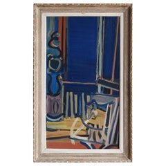 20th Century Dark Blue Abstract Still Life by Daniel Clesse