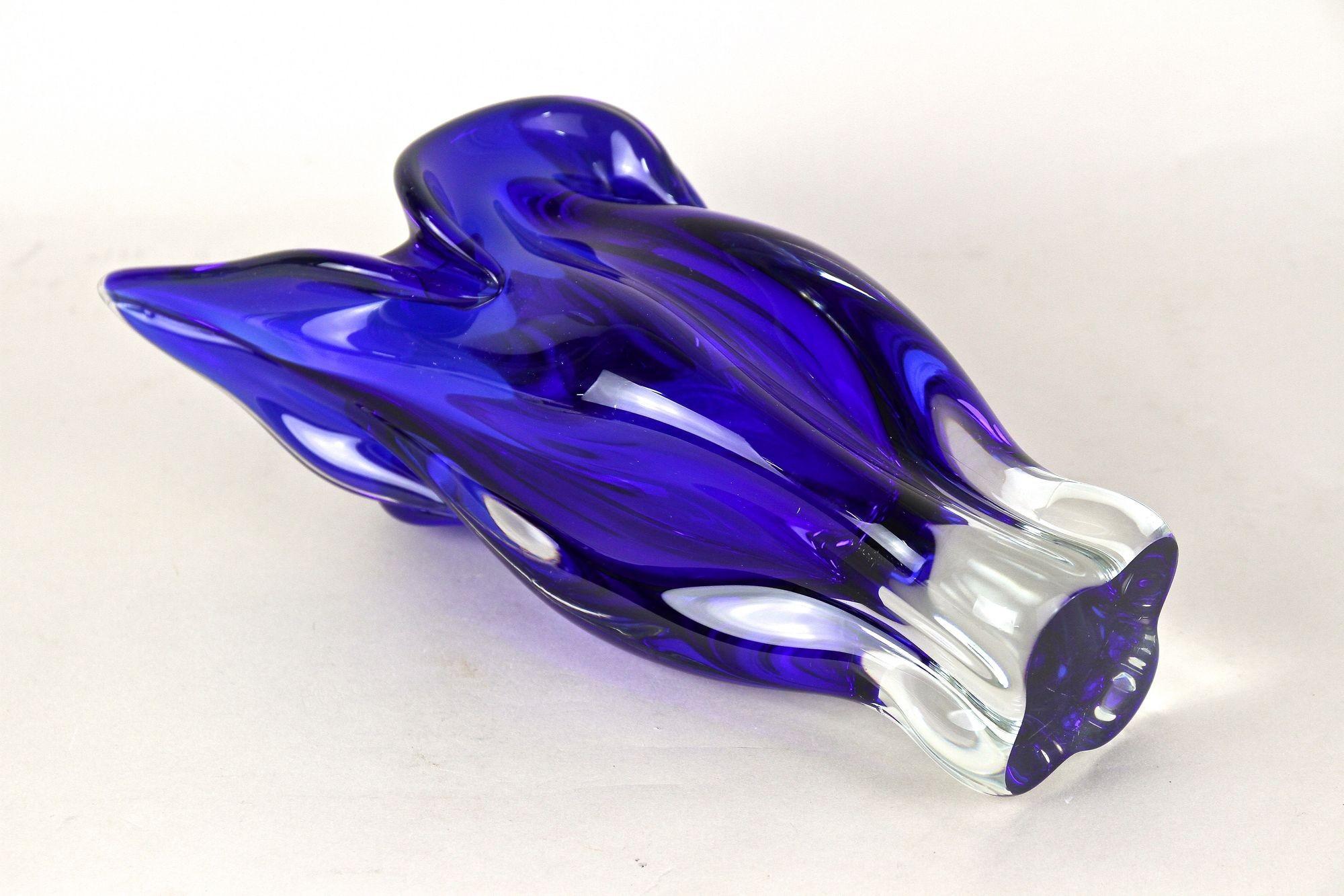 Vaso in vetro di Murano del XX secolo di colore blu scuro, Sommerso Murano, Italia 1960/70 ca. in vendita 7