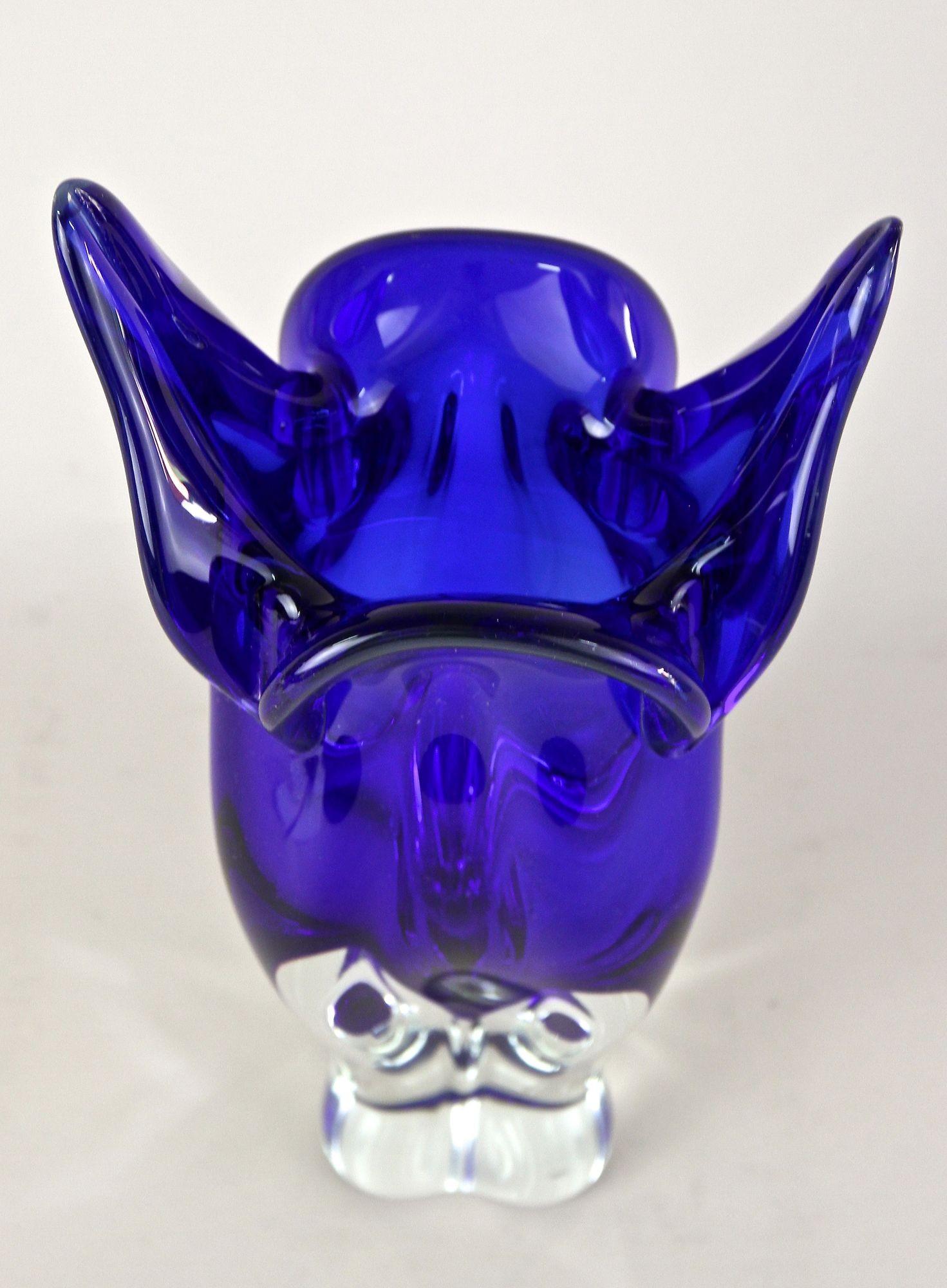 Vaso in vetro di Murano del XX secolo di colore blu scuro, Sommerso Murano, Italia 1960/70 ca. in vendita 10