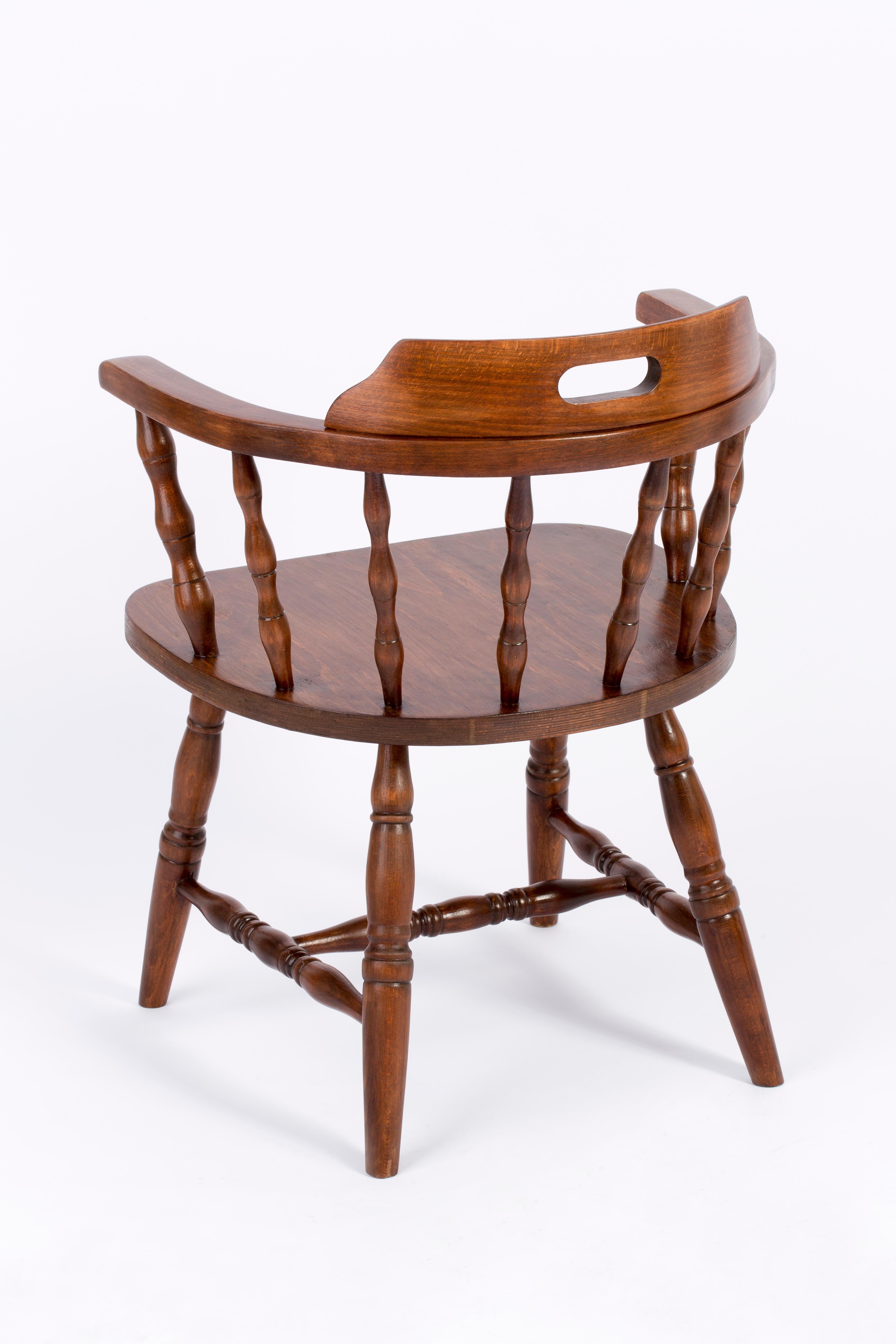20th Century Dark Brown Beechwood Chair, 1960s For Sale 3