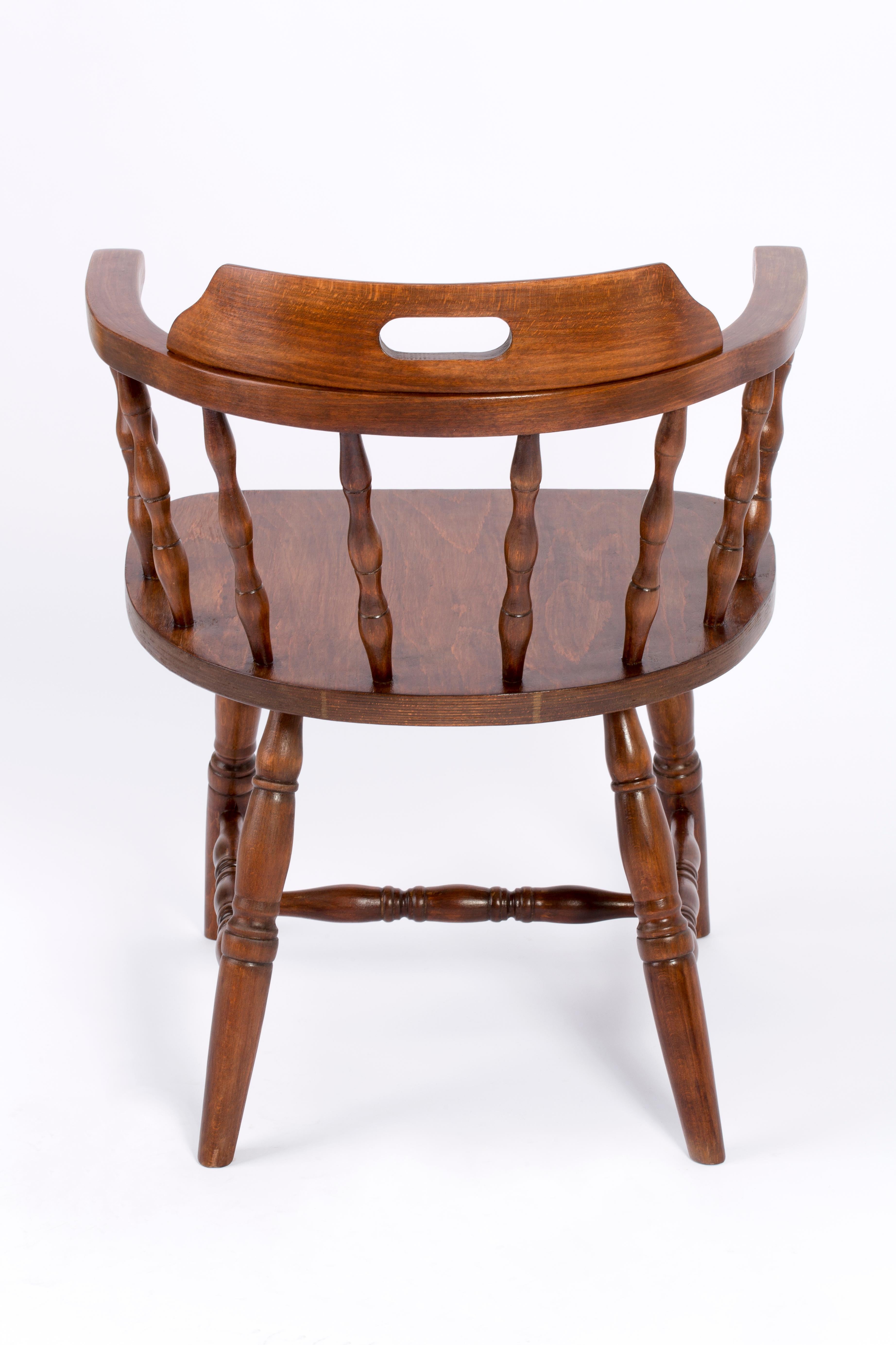 20th Century Dark Brown Beechwood Chair, 1960s For Sale 4
