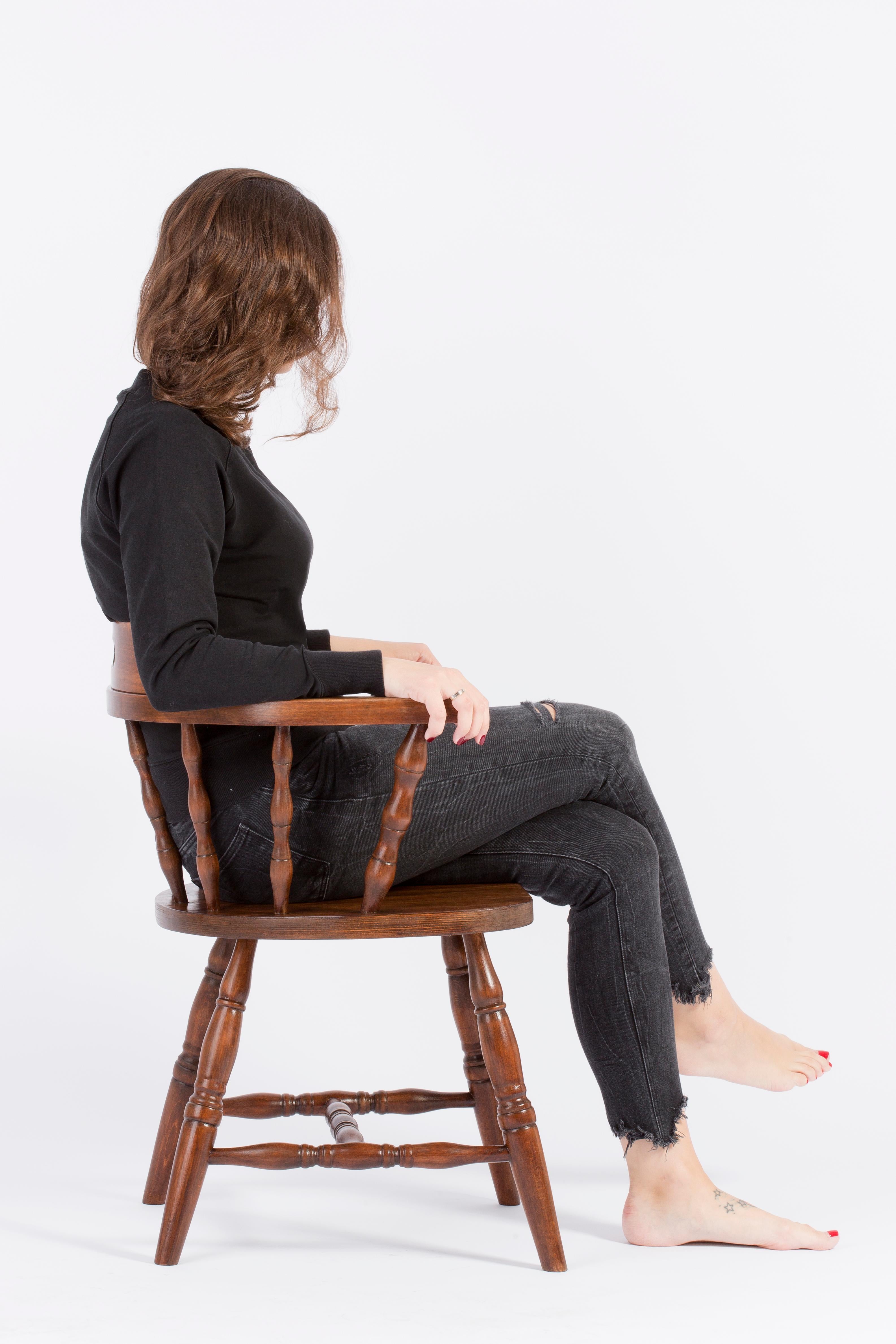 20th Century Dark Brown Beechwood Chair, 1960s For Sale 5