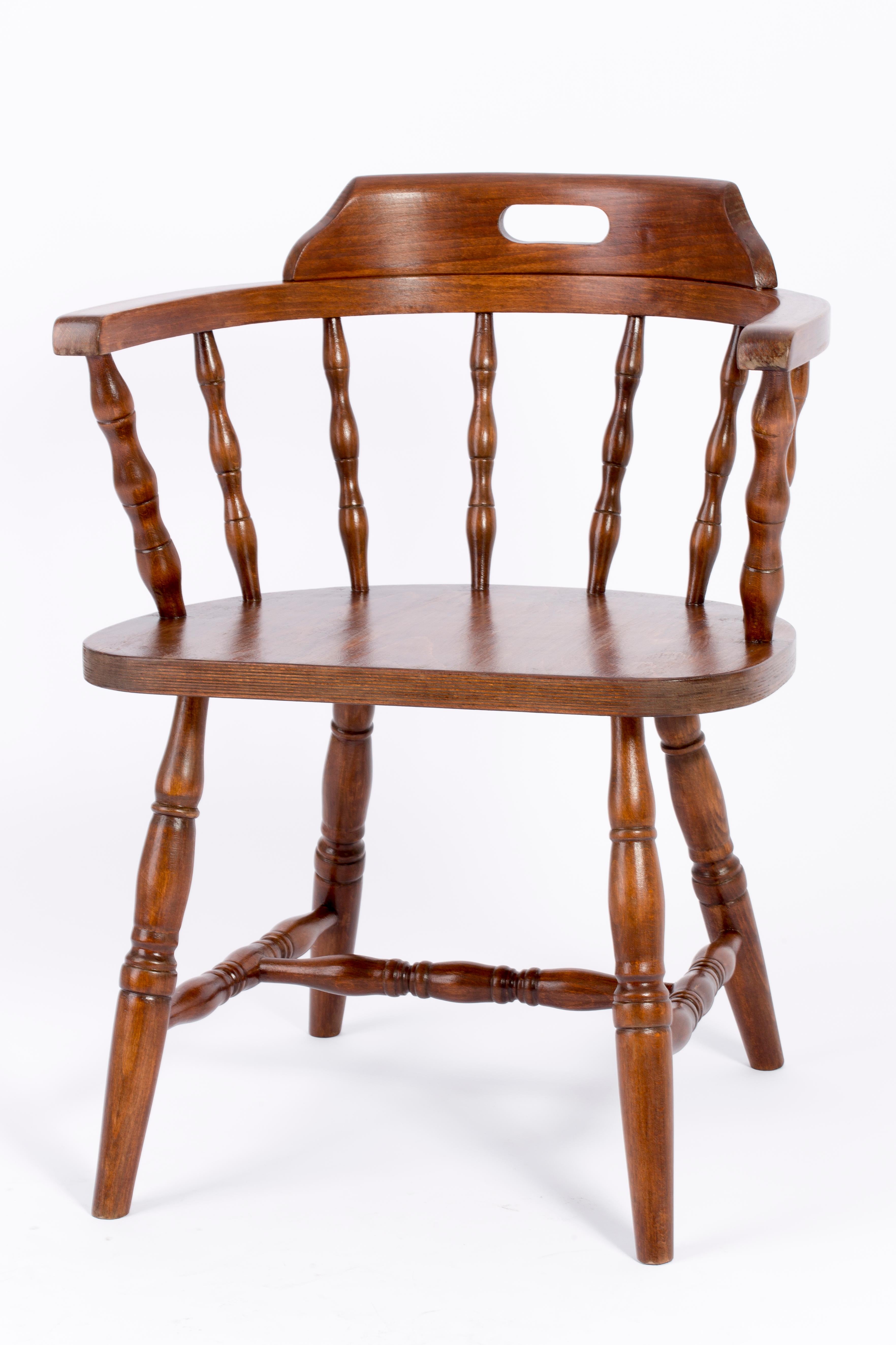 Mid-Century Modern 20th Century Dark Brown Beechwood Chair, 1960s For Sale