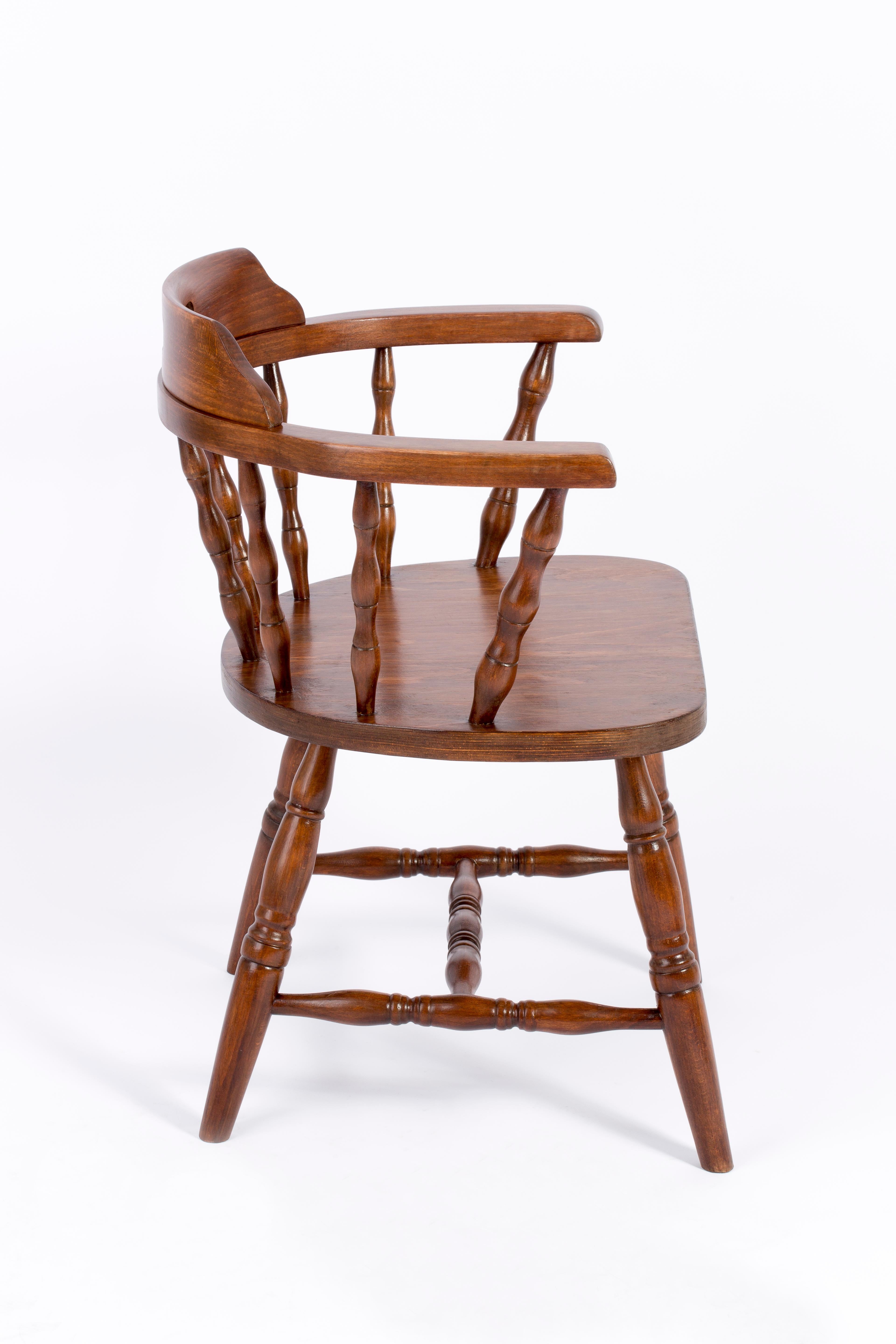 Woodwork 20th Century Dark Brown Beechwood Chair, 1960s For Sale