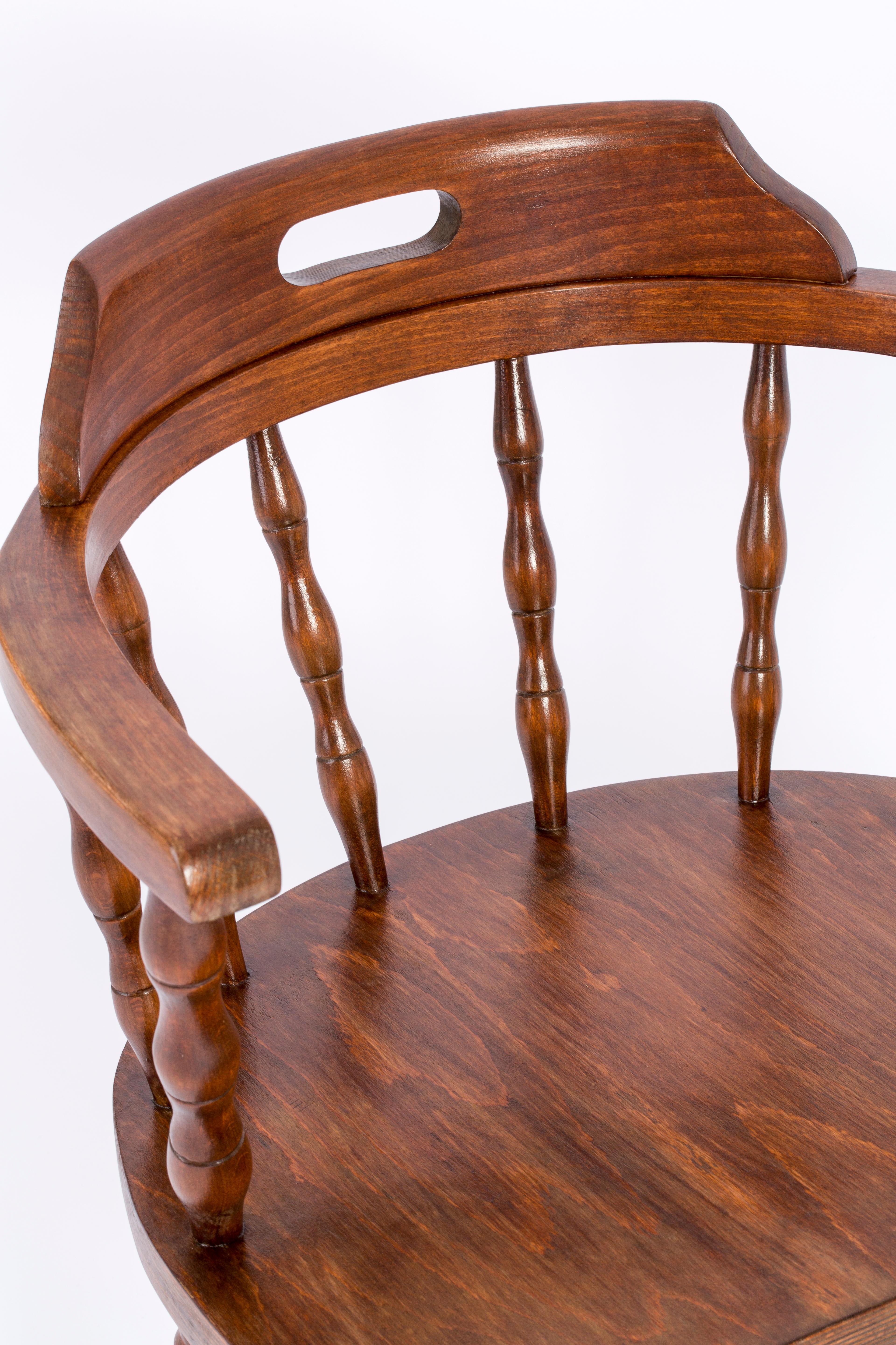 20th Century Dark Brown Beechwood Chair, 1960s For Sale 1