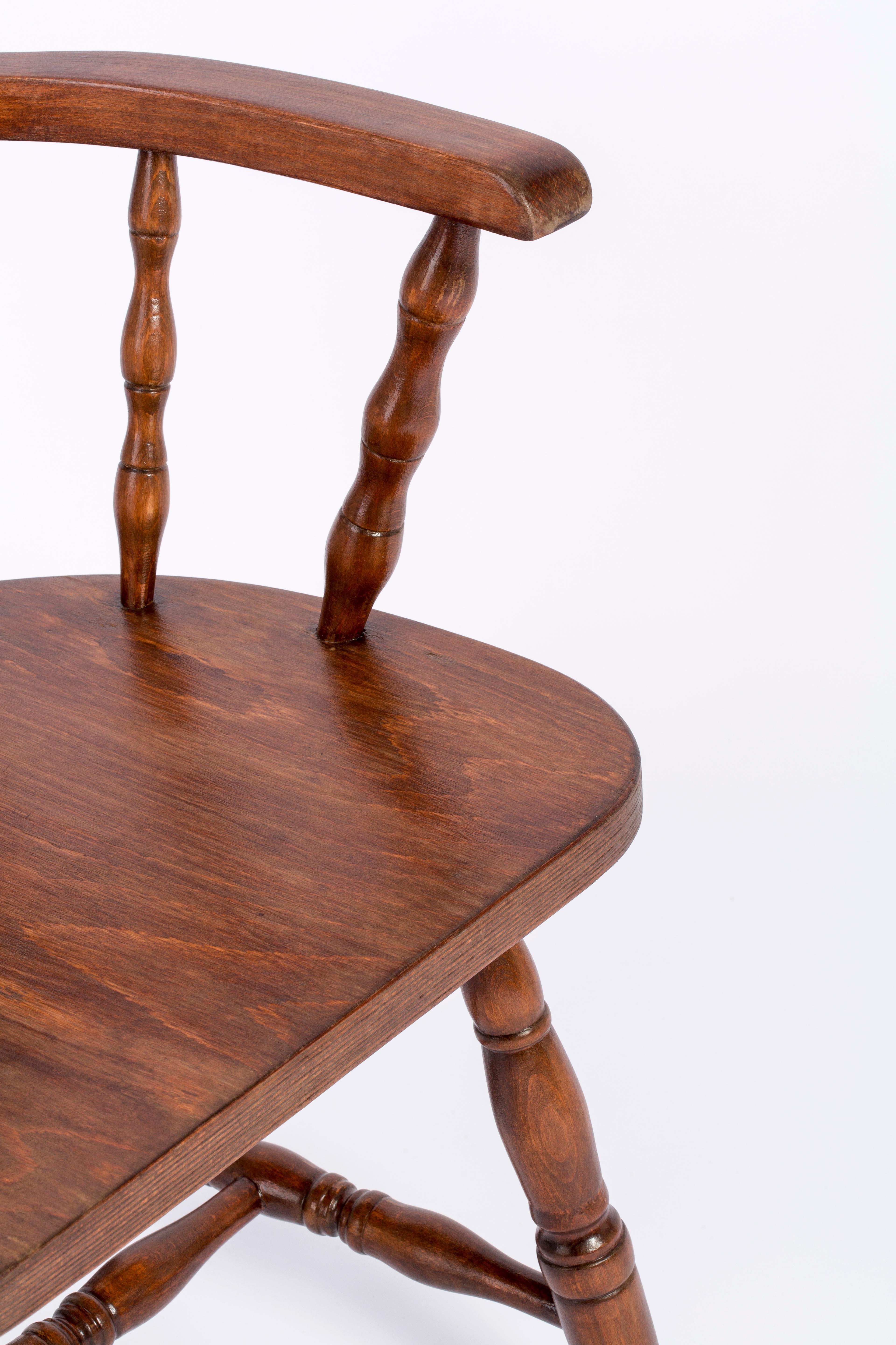 20th Century Dark Brown Beechwood Chair, 1960s For Sale 2