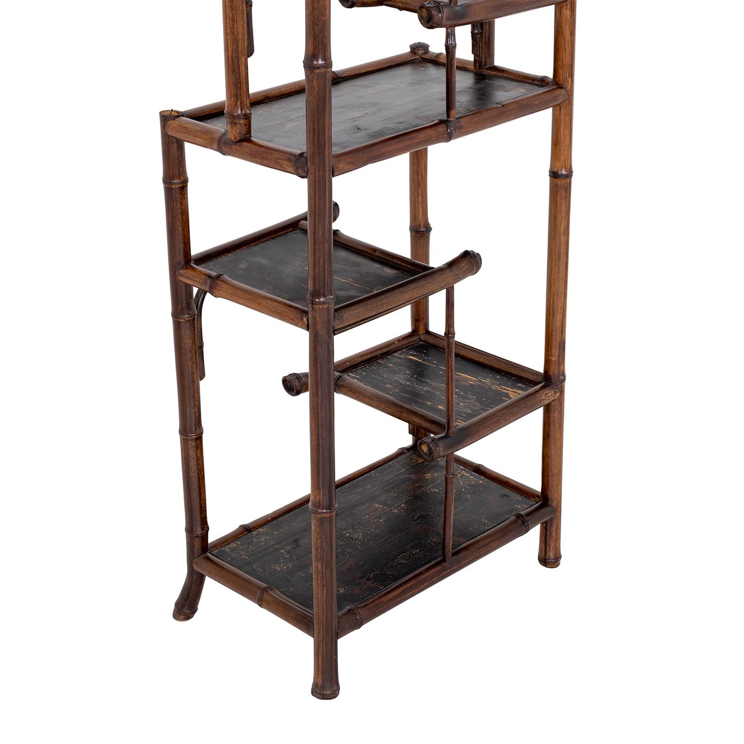 20th Century French Bamboo Book Shelving - Vintage Wall Rack, Unit For Sale 5