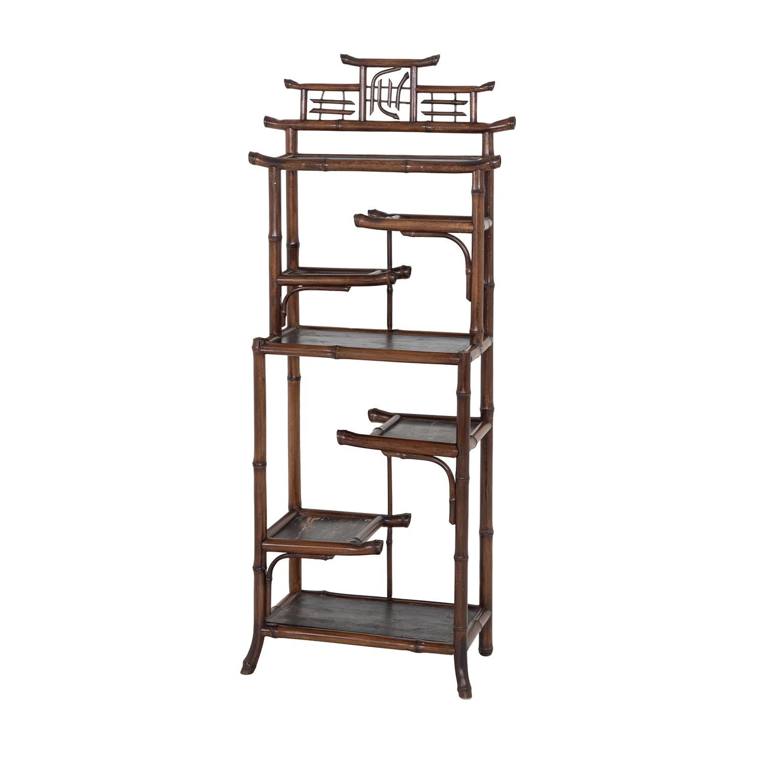 Mid-Century Modern 20th Century French Bamboo Book Shelving - Vintage Wall Rack, Unit For Sale