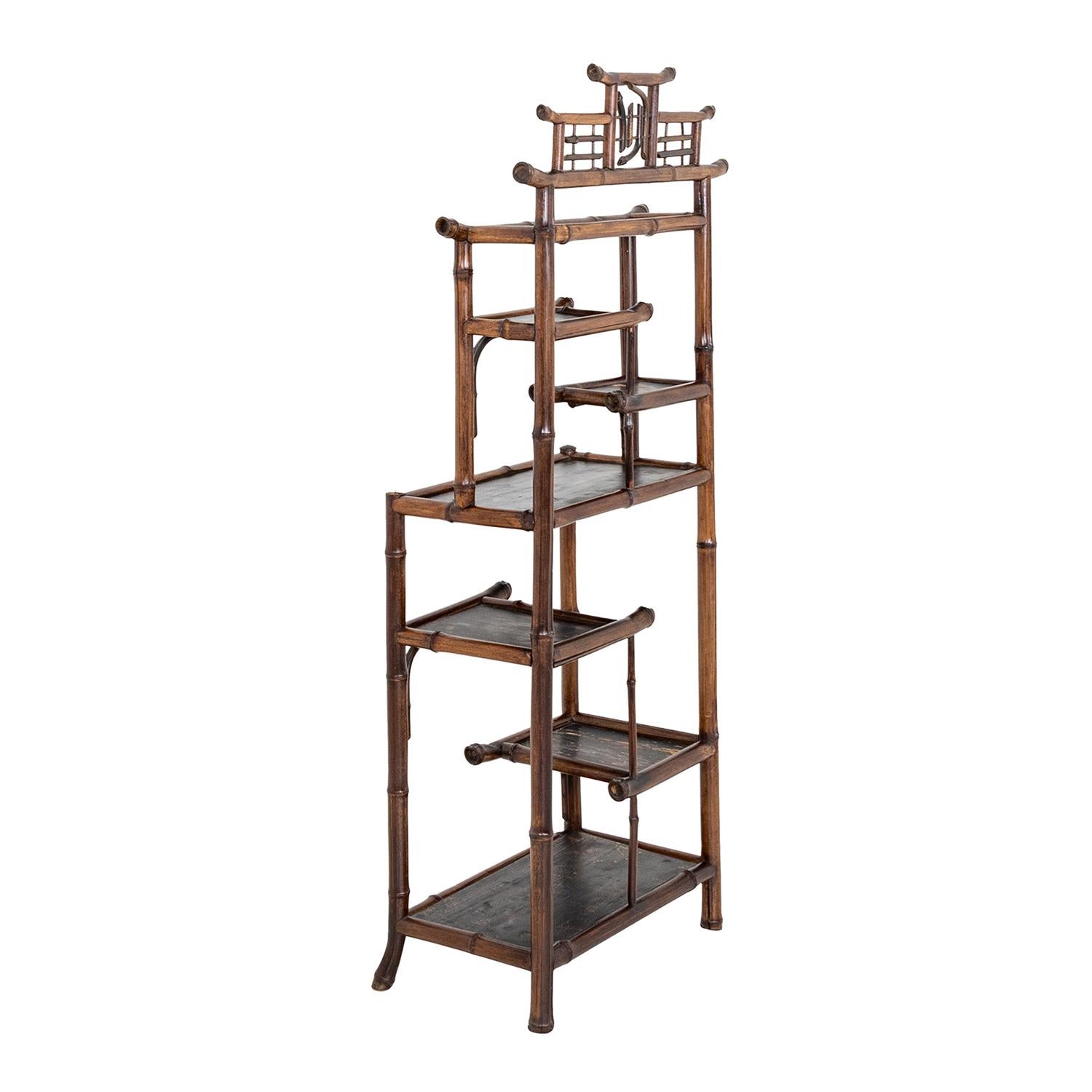 20th Century French Bamboo Book Shelving - Vintage Wall Rack, Unit For Sale 2