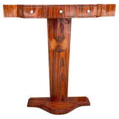 20th Century Dark-Brown French Small Art Deco Macassarwood Console, End Table