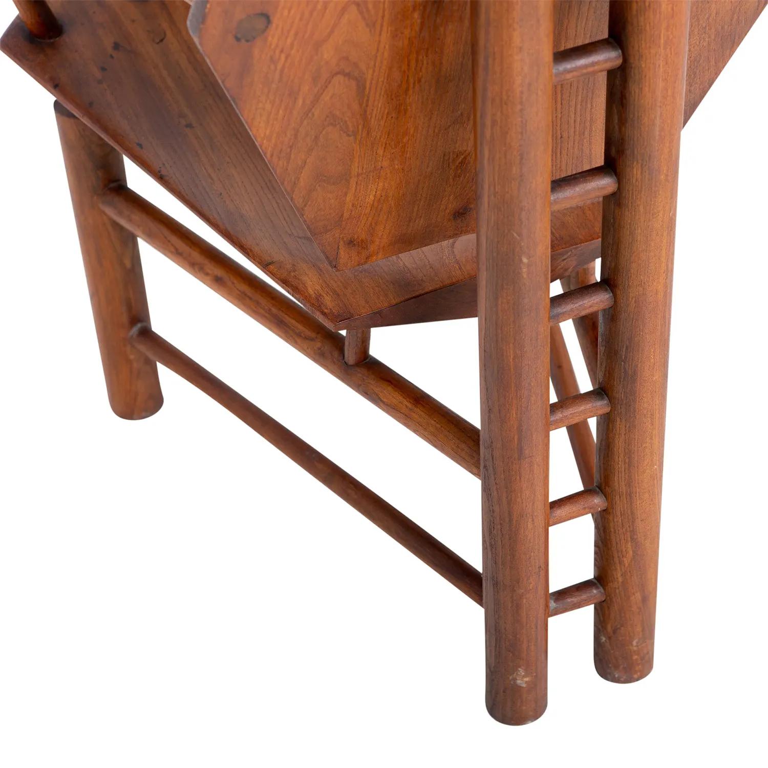 20th Century Italian Single Large Vintage Sculptural Walnut Center, Side Chair For Sale 5