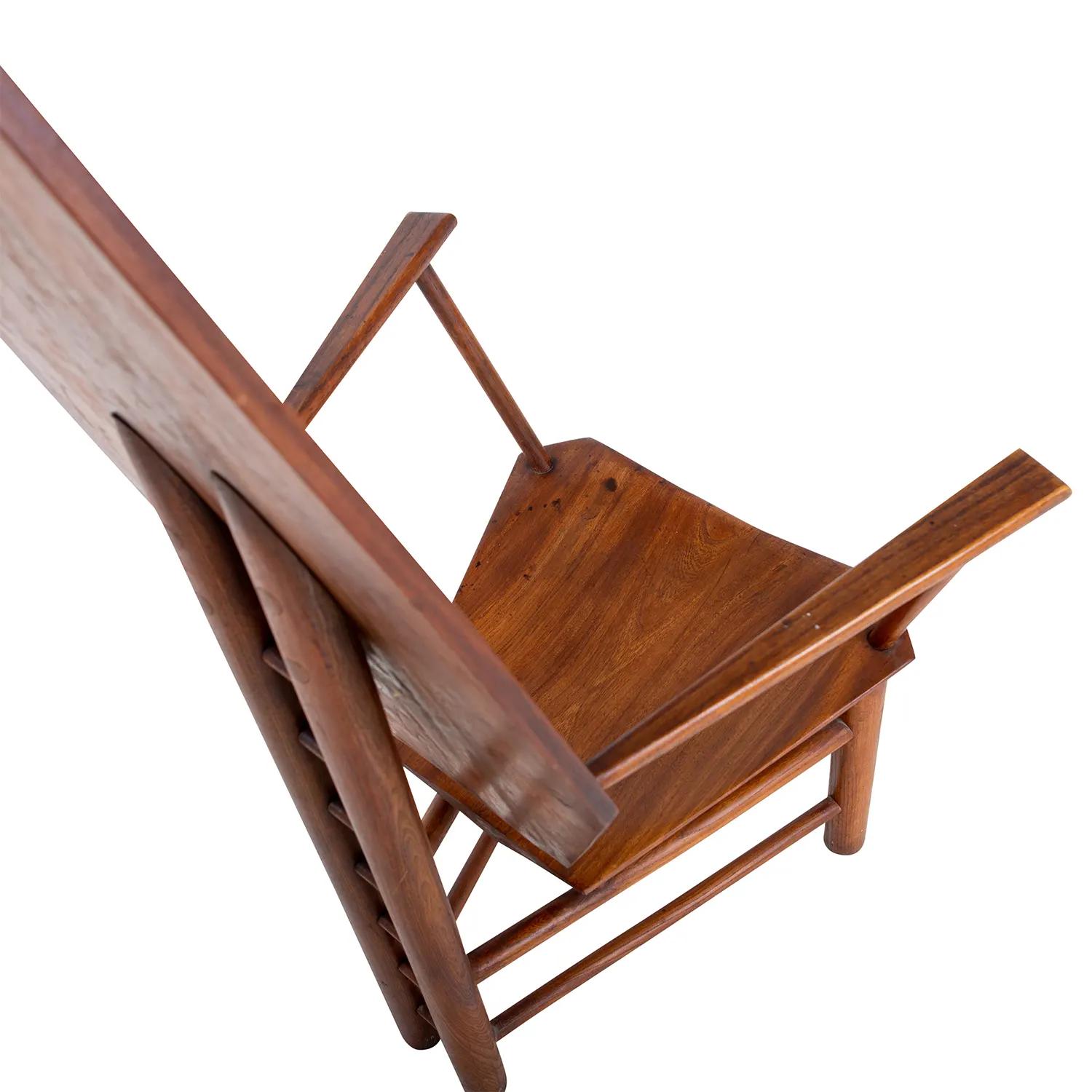 20th Century Italian Single Large Vintage Sculptural Walnut Center, Side Chair For Sale 1