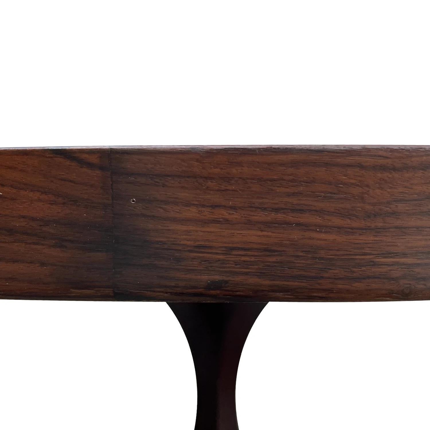 20th Century Italian Modern Vintage Polished Rosewood Dining, Center Table For Sale 6