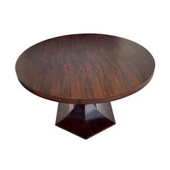 20th Century Italian Modern Vintage Polished Rosewood Dining, Center Table