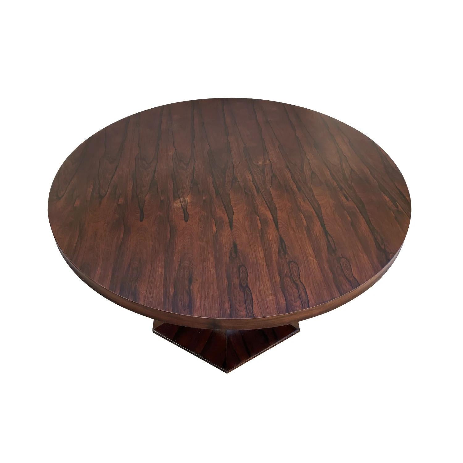 20th Century Italian Modern Vintage Polished Rosewood Dining, Center Table For Sale 1