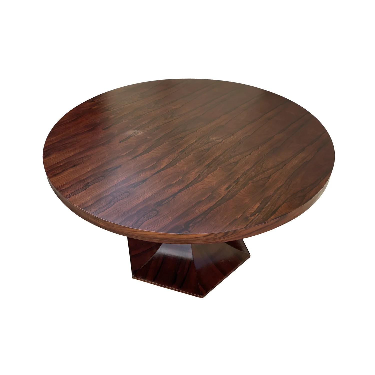 20th Century Italian Modern Vintage Polished Rosewood Dining, Center Table For Sale 2