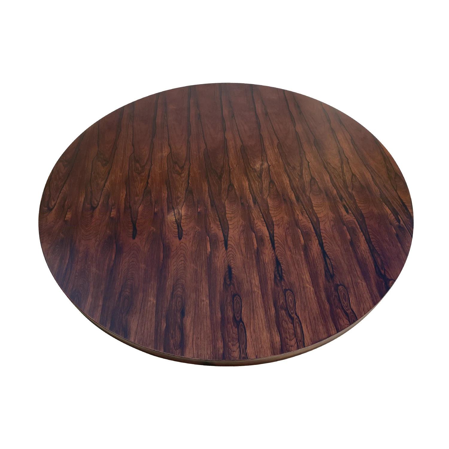 20th Century Italian Modern Vintage Polished Rosewood Dining, Center Table For Sale 3