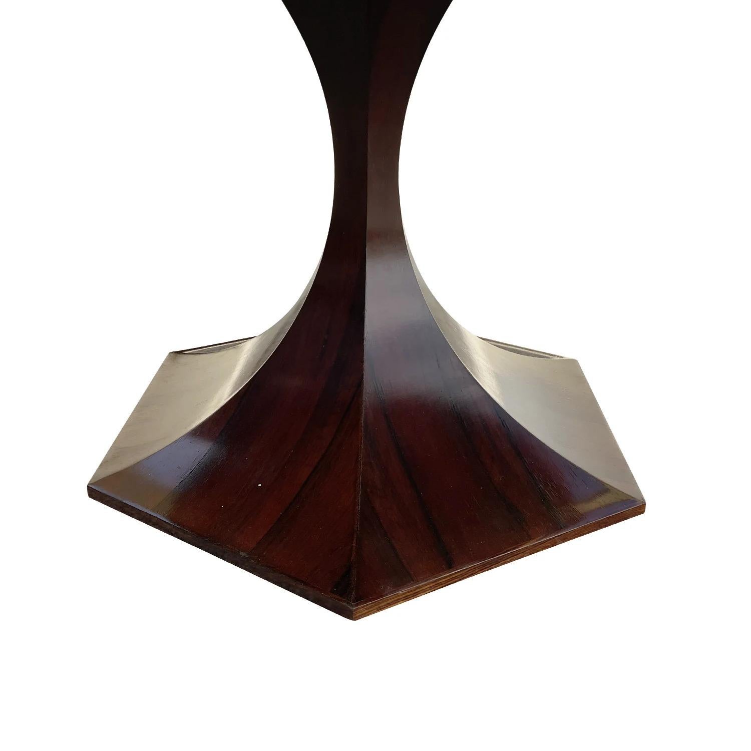 20th Century Italian Modern Vintage Polished Rosewood Dining, Center Table For Sale 4