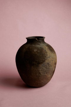 20th Century Turkish Decorative Vase in Dark Clay with Rustic Finish