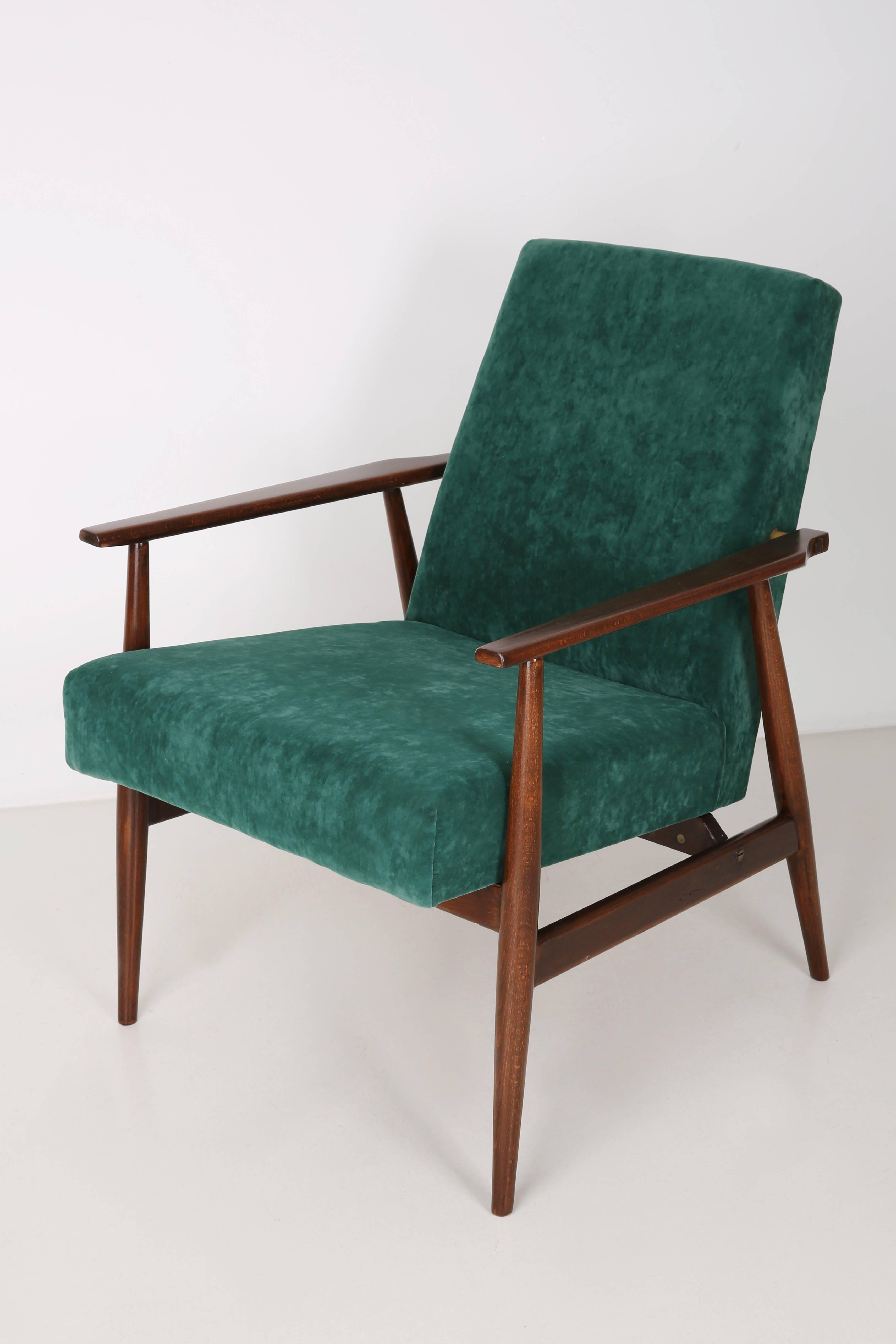 Mid-Century Modern Mid Century Dark Green Dante Armchair, H. Lis, Europe, 1960s For Sale