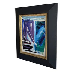 20th Century Dark-Green, Purple French Modern Abstract Painting by Daniel Clesse