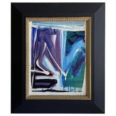 20th Century Dark-Green, Purple French Modern Abstract Painting by Daniel Clesse