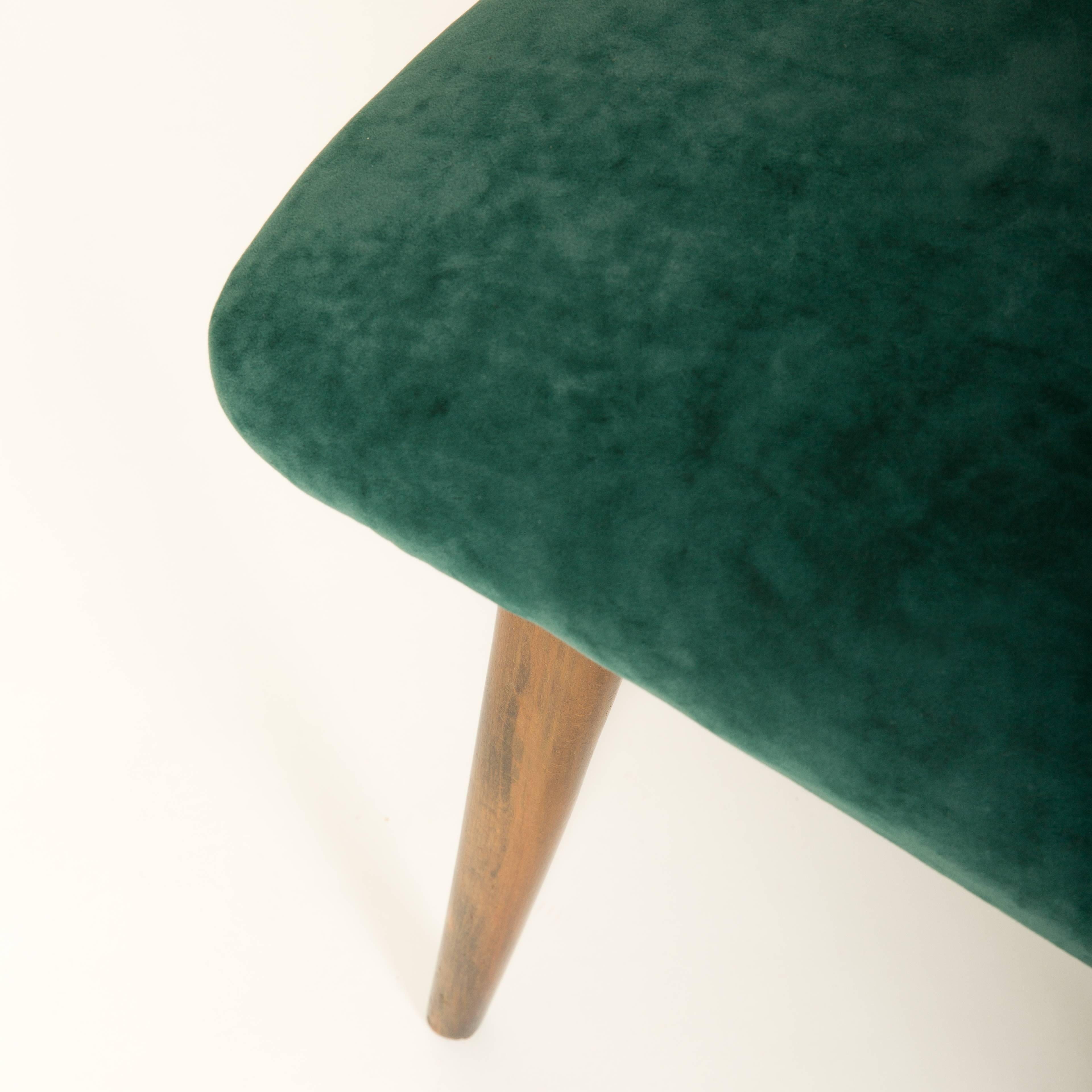 Polish 20th Century Dark Green Velvet Chair, 1960s For Sale