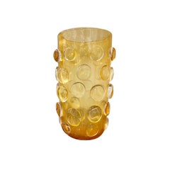 Vintage Italian Glass Single Murano, jaune foncé, 20ème siècle, Décor Vintage