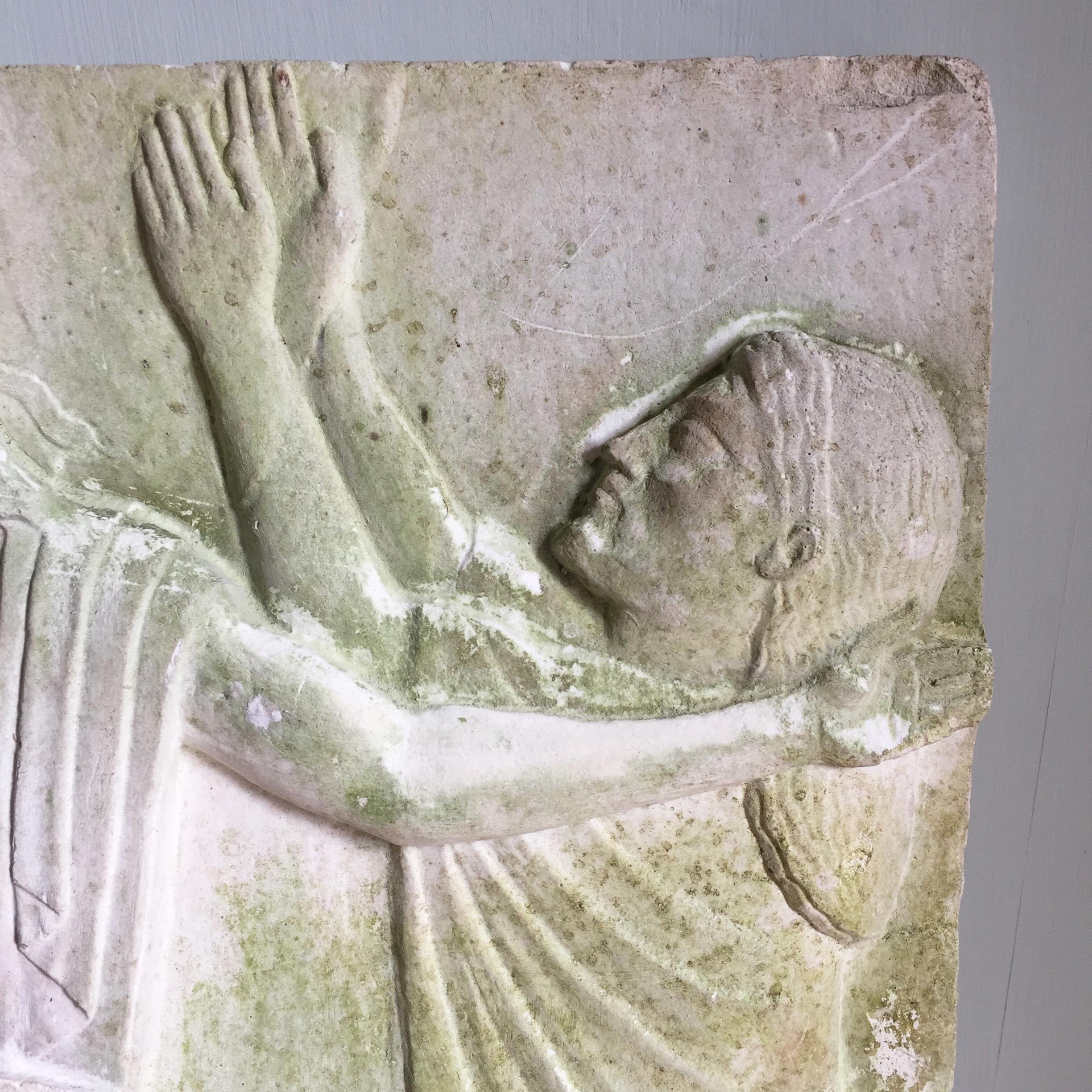 Danish 20th Century 'Death of Aigistho' Relief in Plaster from Ny Carlsberg Glyptotek