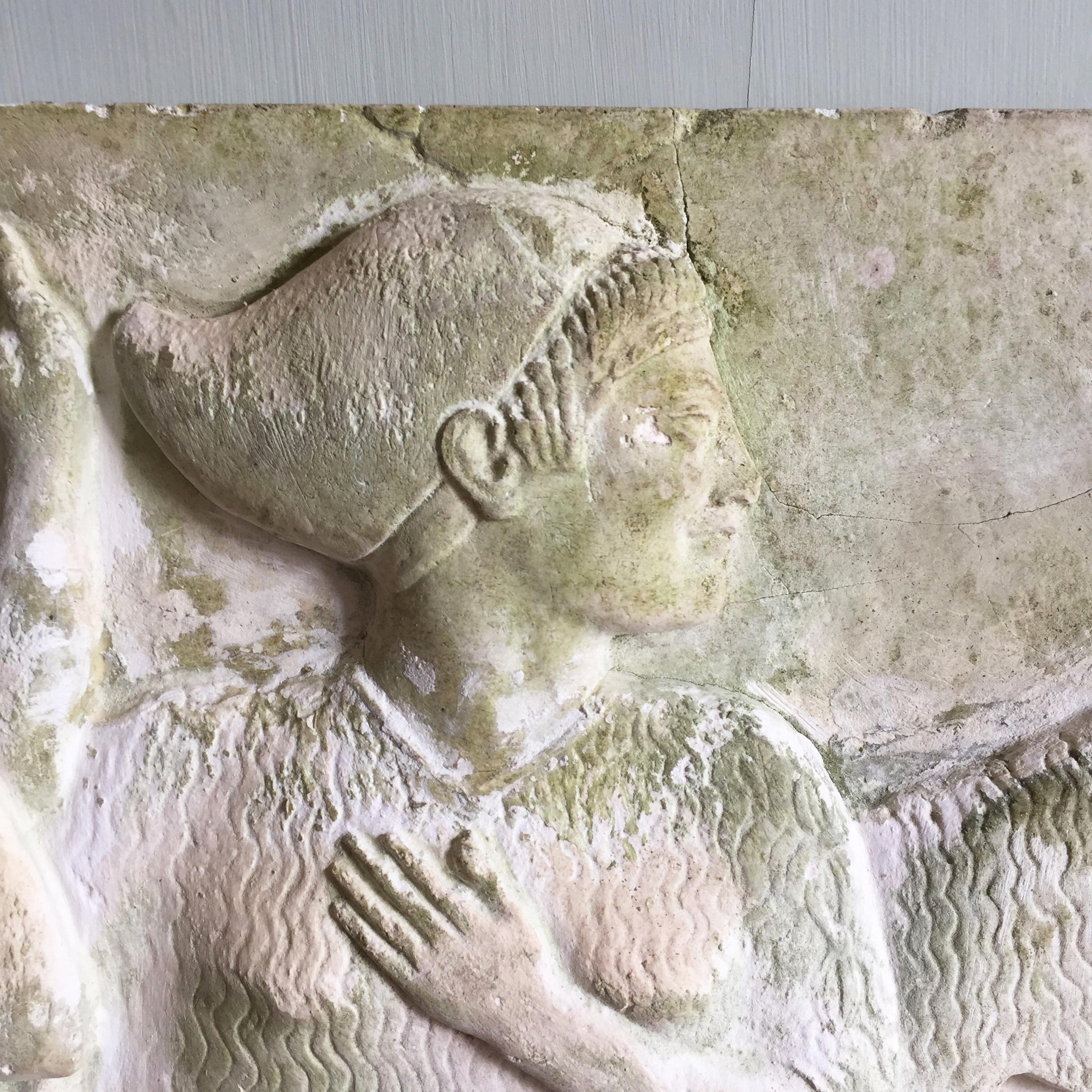 20th Century 'Death of Aigistho' Relief in Plaster from Ny Carlsberg Glyptotek In Fair Condition In Tetbury, GB