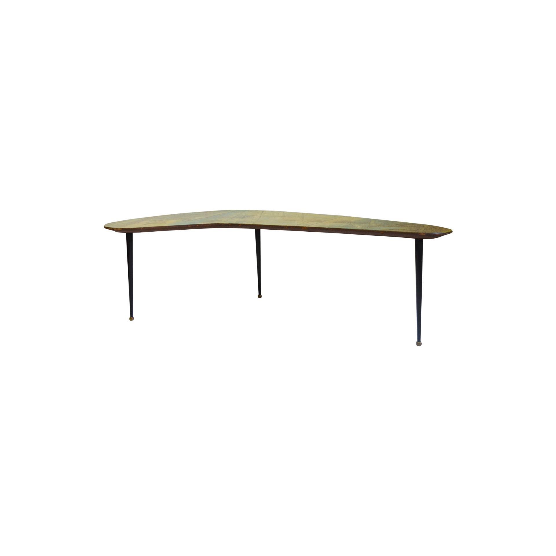 Mid-Century Modern 20th Century Decalage Gruppo d'Arte Coffee Table in Metal and Painted Wood