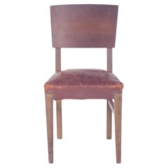 20th Century Deco-Style Dining chair with Leather Seat