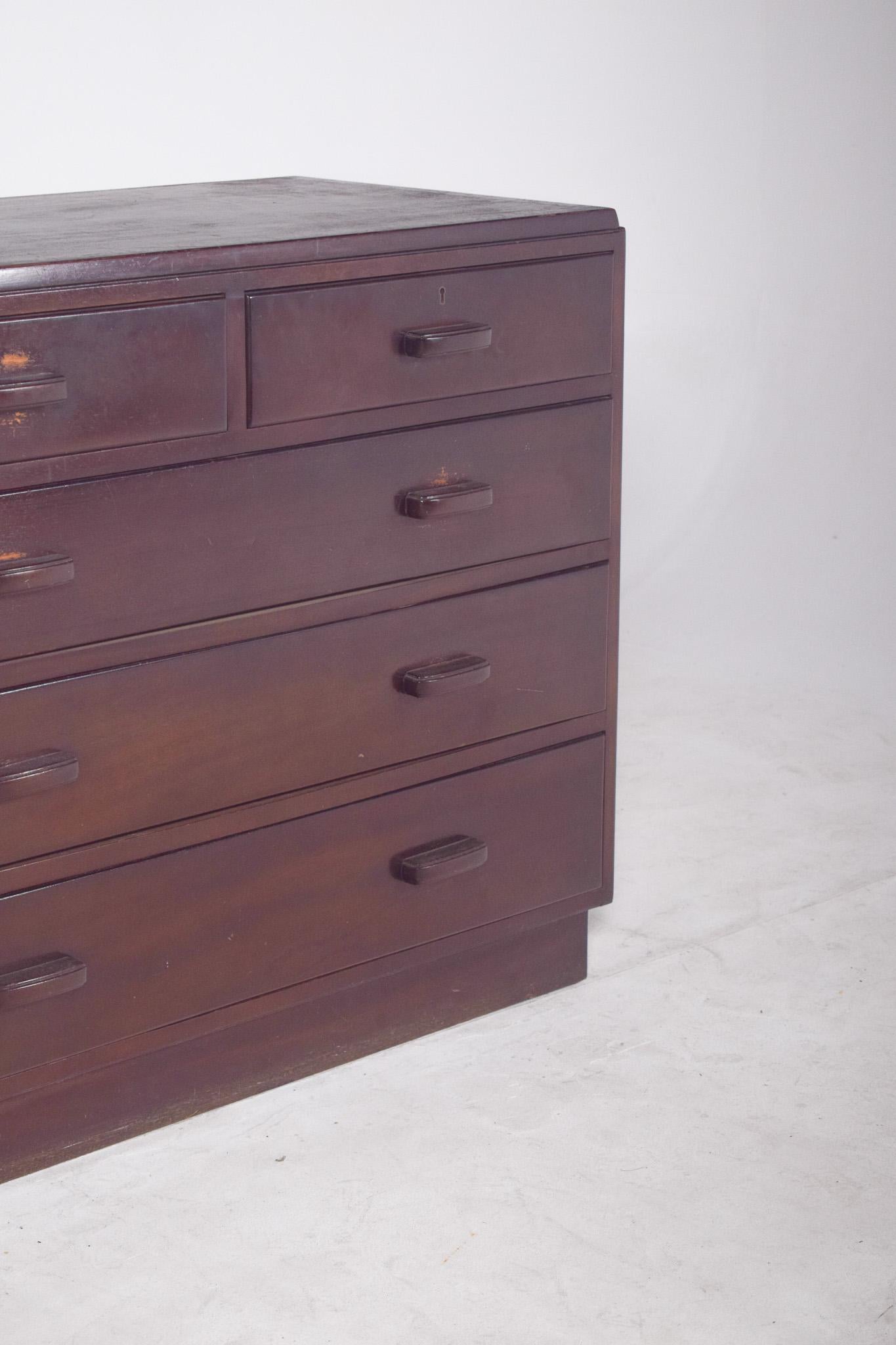 Art Deco 20th Century Deco-Style English Chest of Drawers For Sale