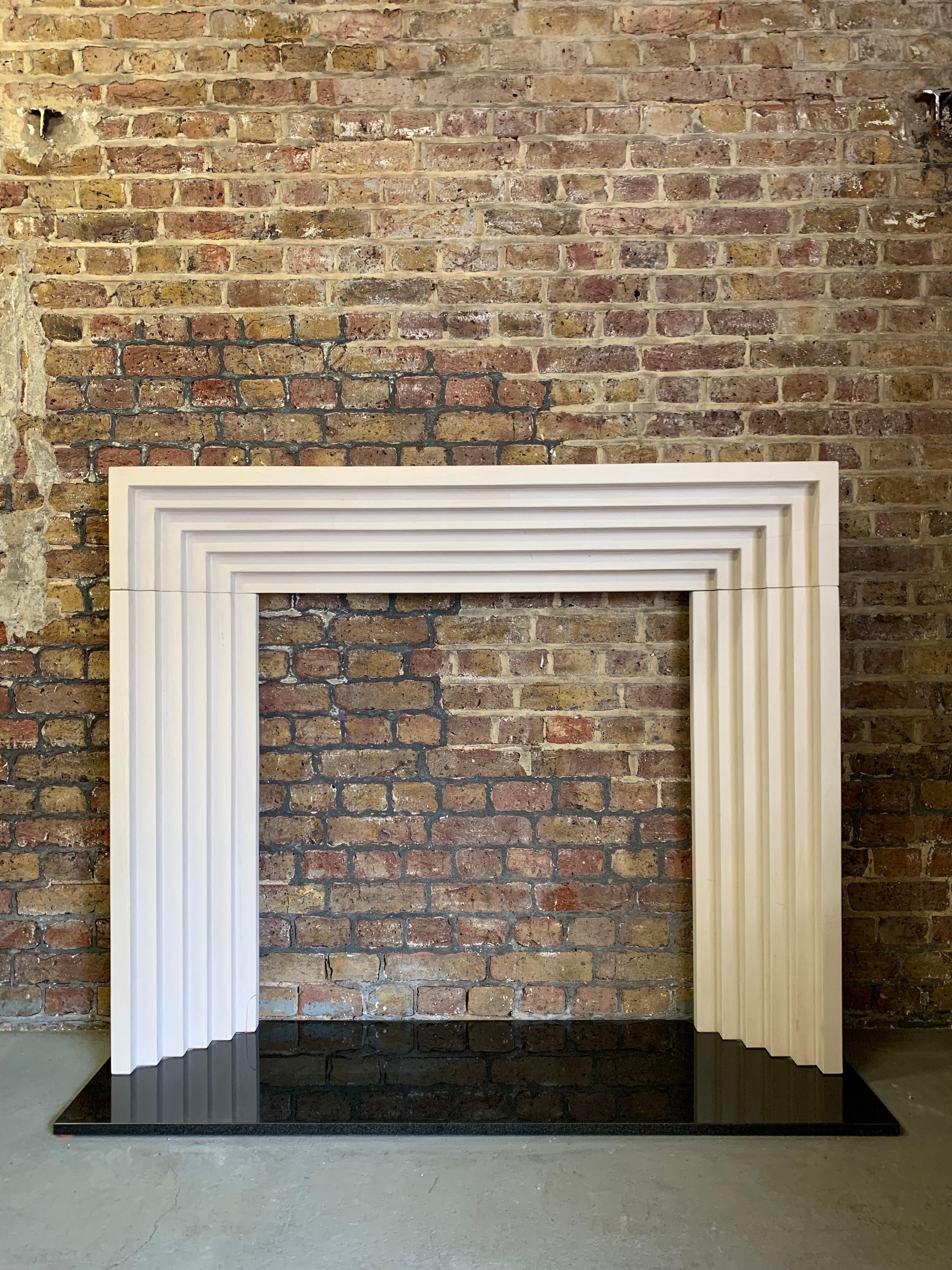 20th Century Deco Style Stone Fireplace Mantlepiece 4