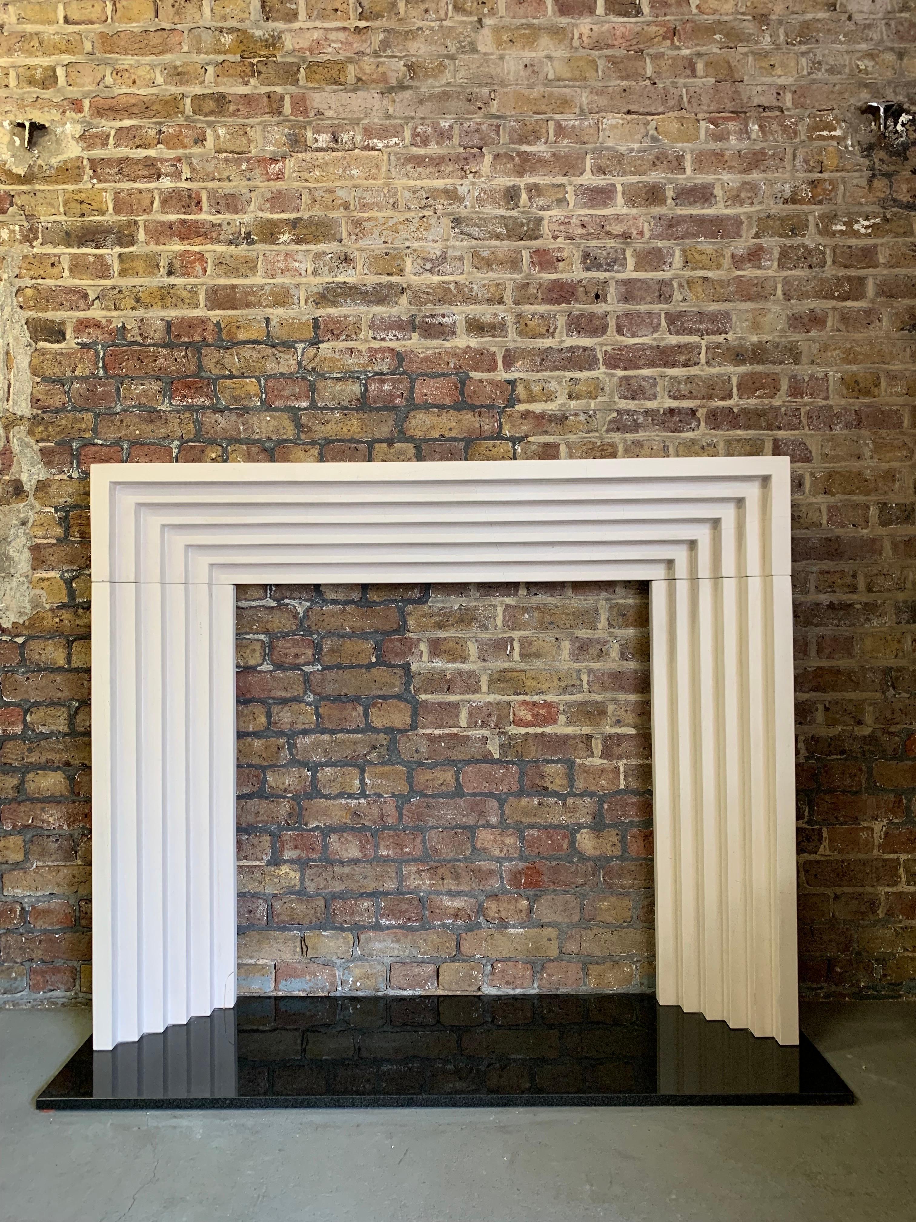 20th Century Deco Style Stone Fireplace Mantlepiece 5