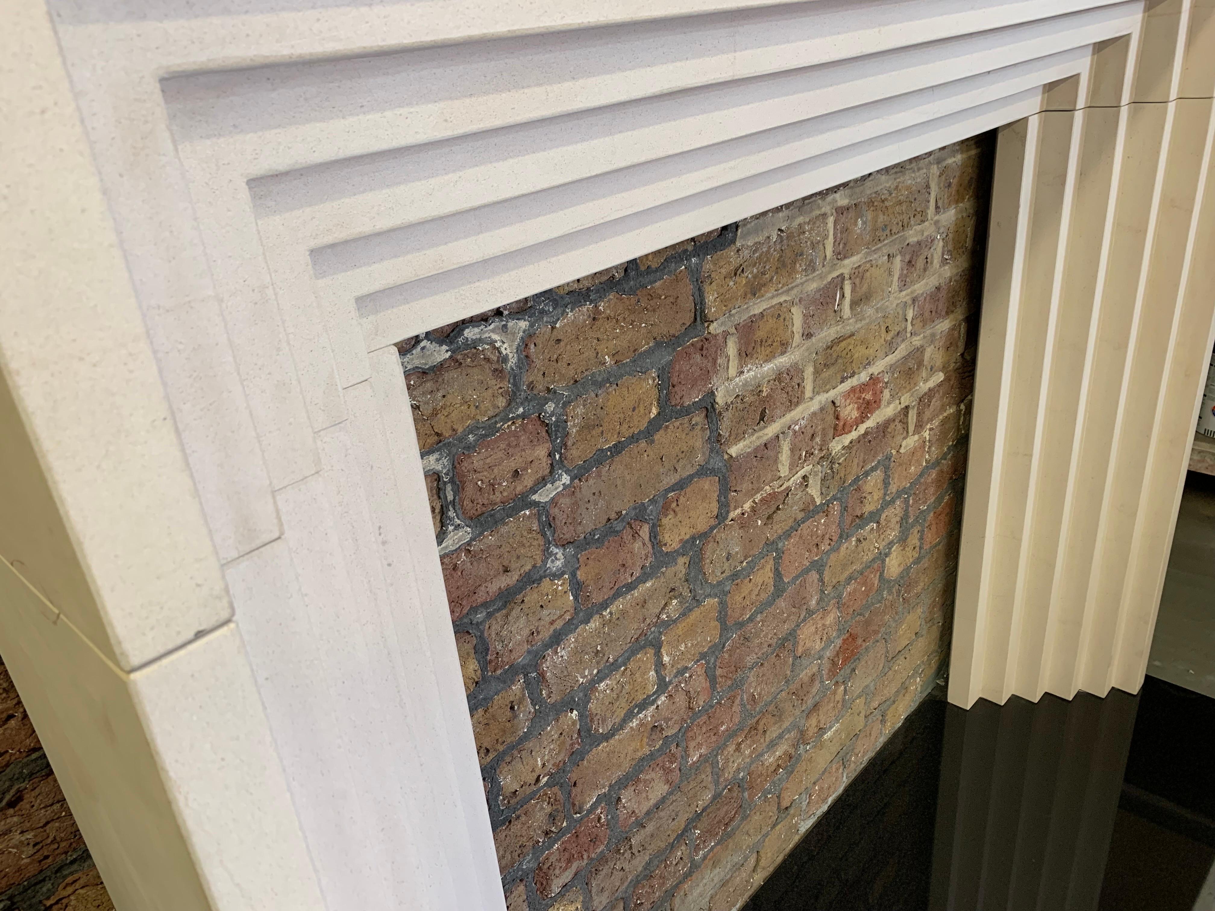 20th Century Deco Style Stone Fireplace Mantlepiece 6