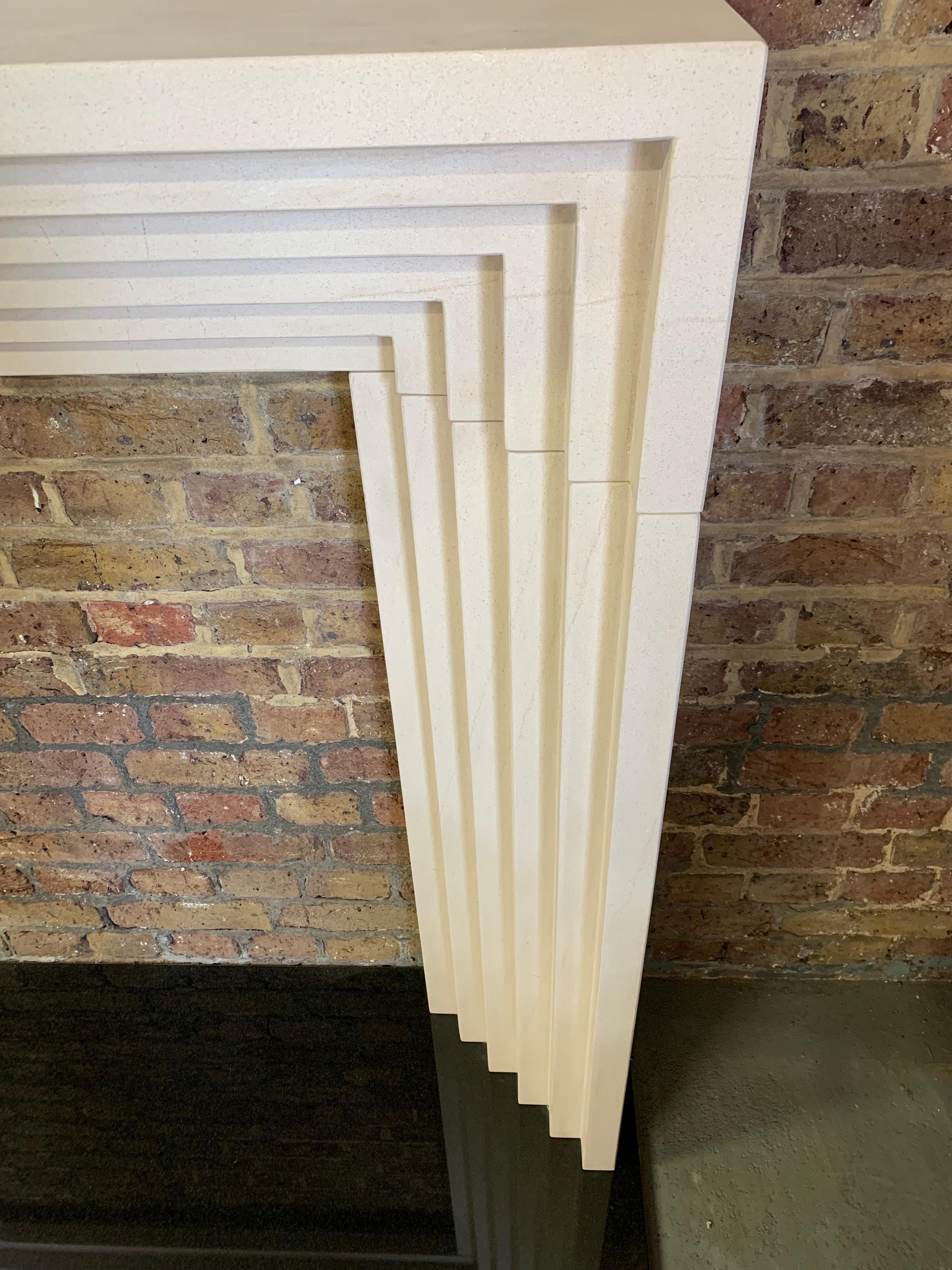 20th Century Deco Style Stone Fireplace Mantlepiece 7