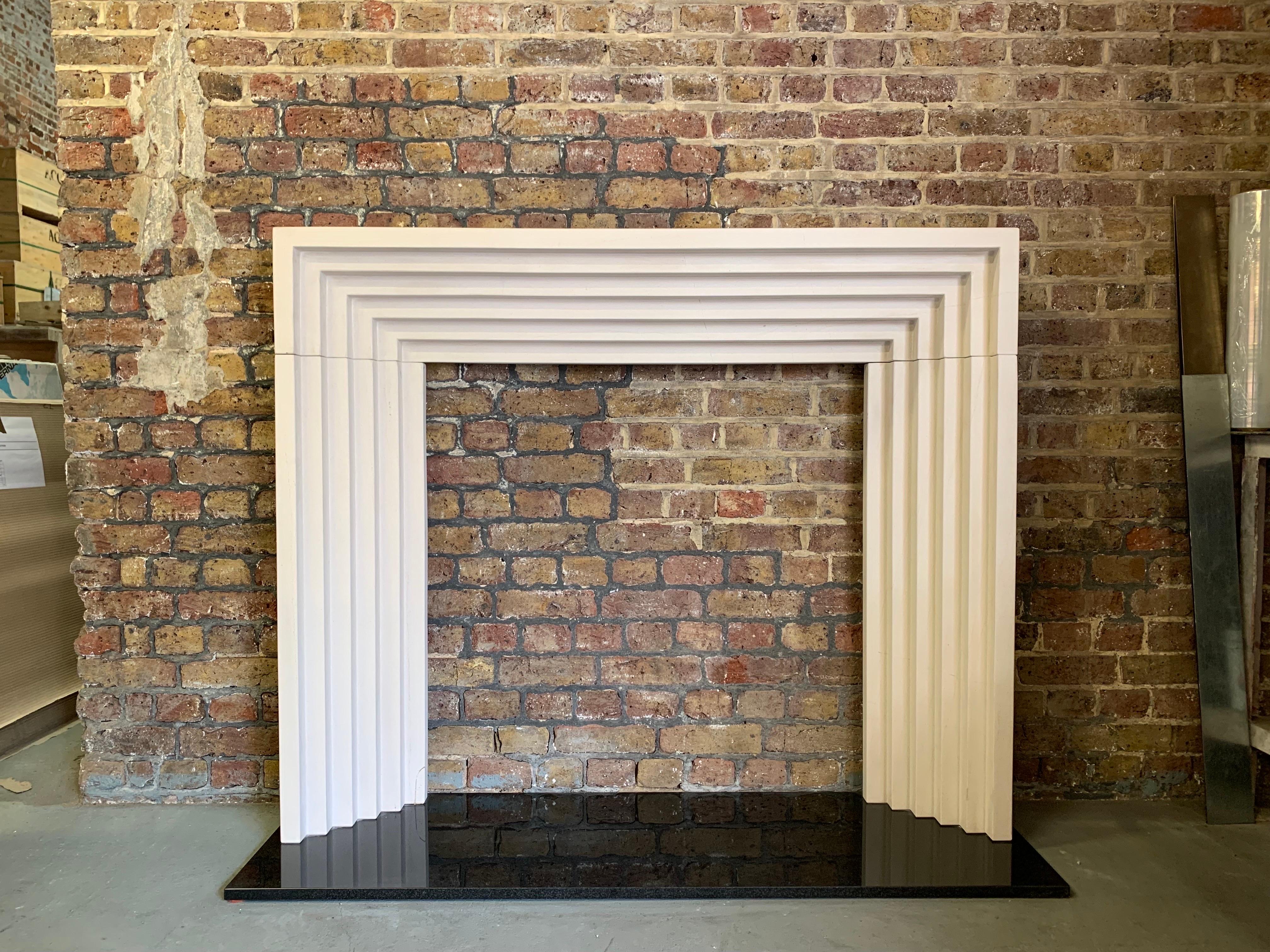 20th Century Deco Style Stone Fireplace Mantlepiece 9