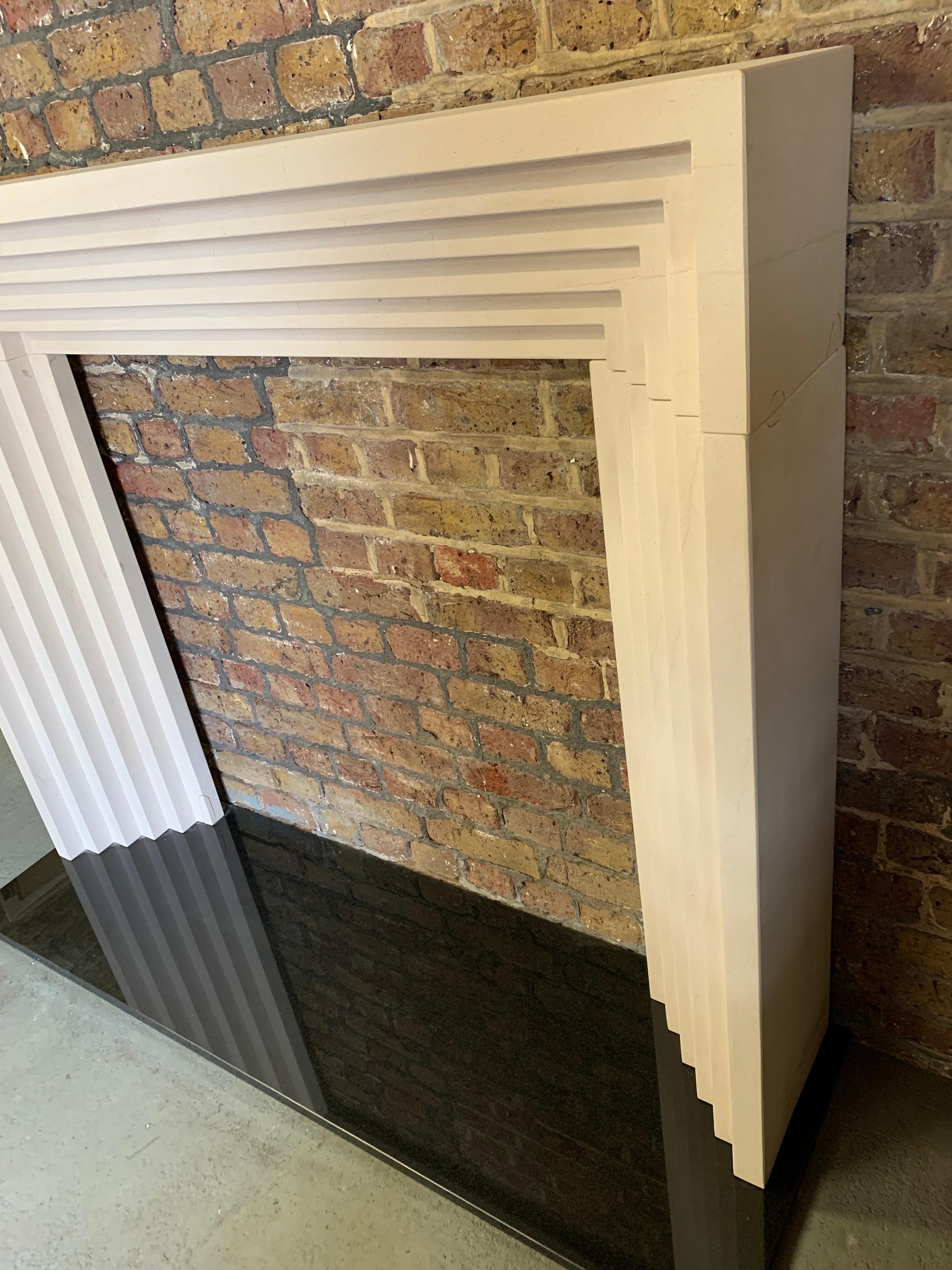 20th Century Deco Style Stone Fireplace Mantlepiece 11