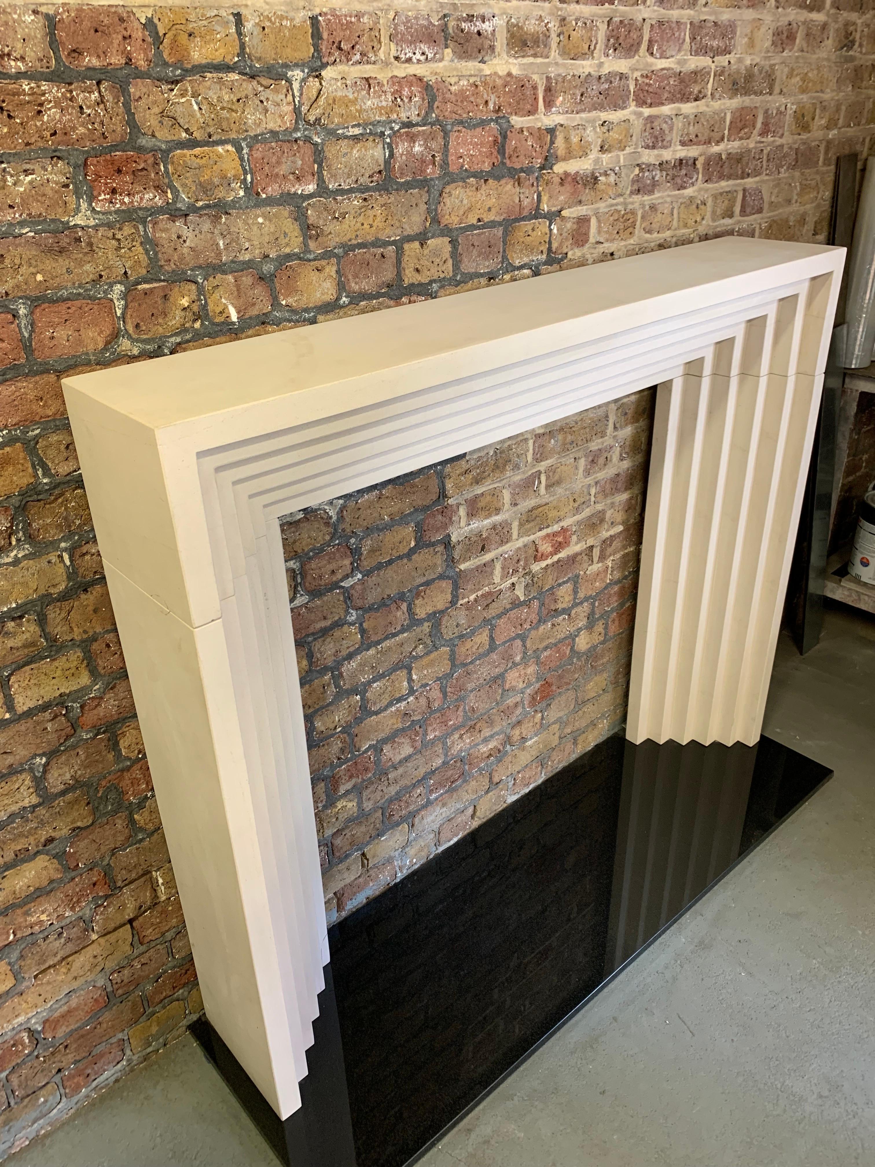 20th Century Deco Style Stone Fireplace Mantlepiece 12