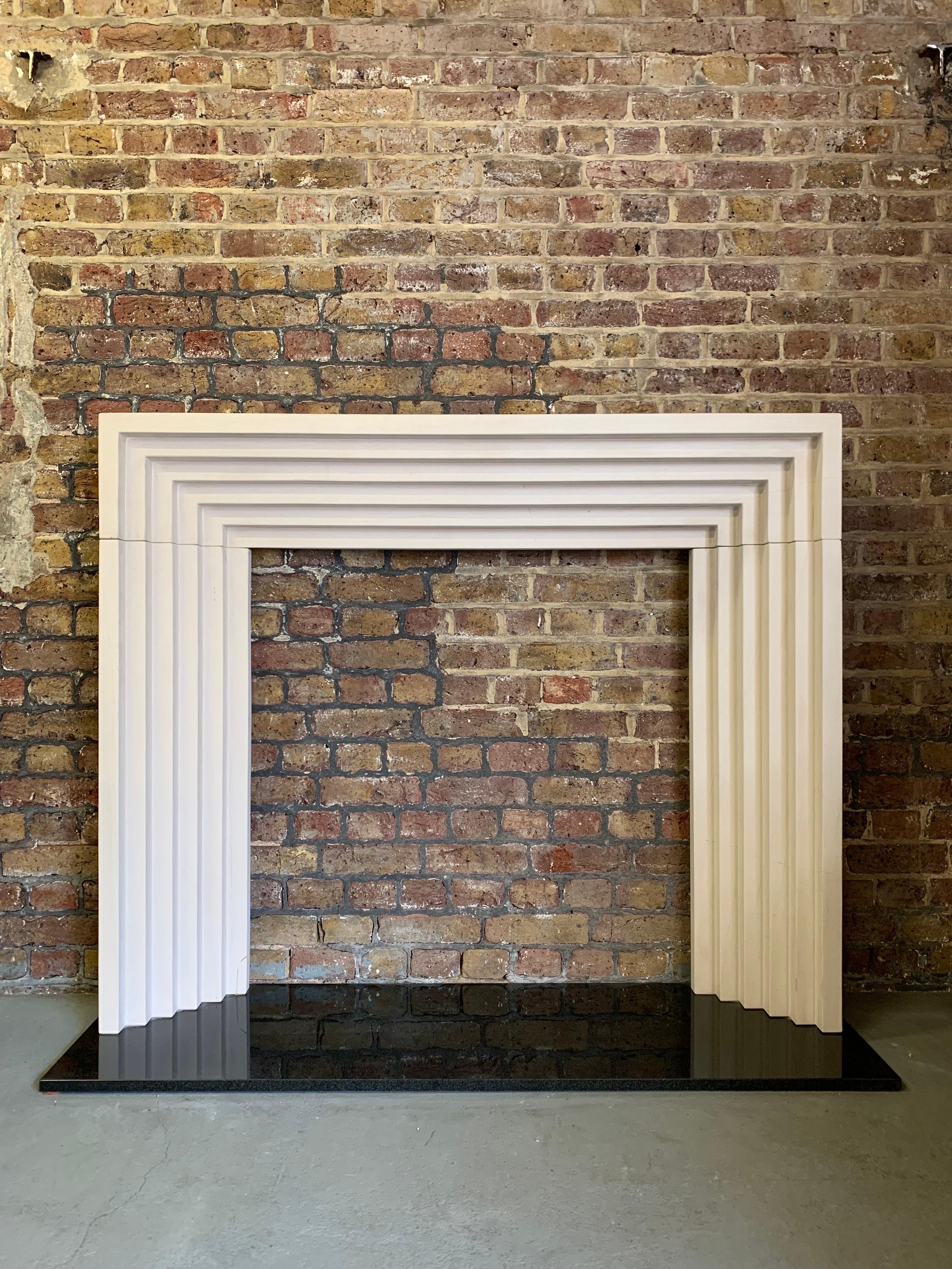 20th Century Deco Style Stone Fireplace Mantlepiece In Excellent Condition In London, GB