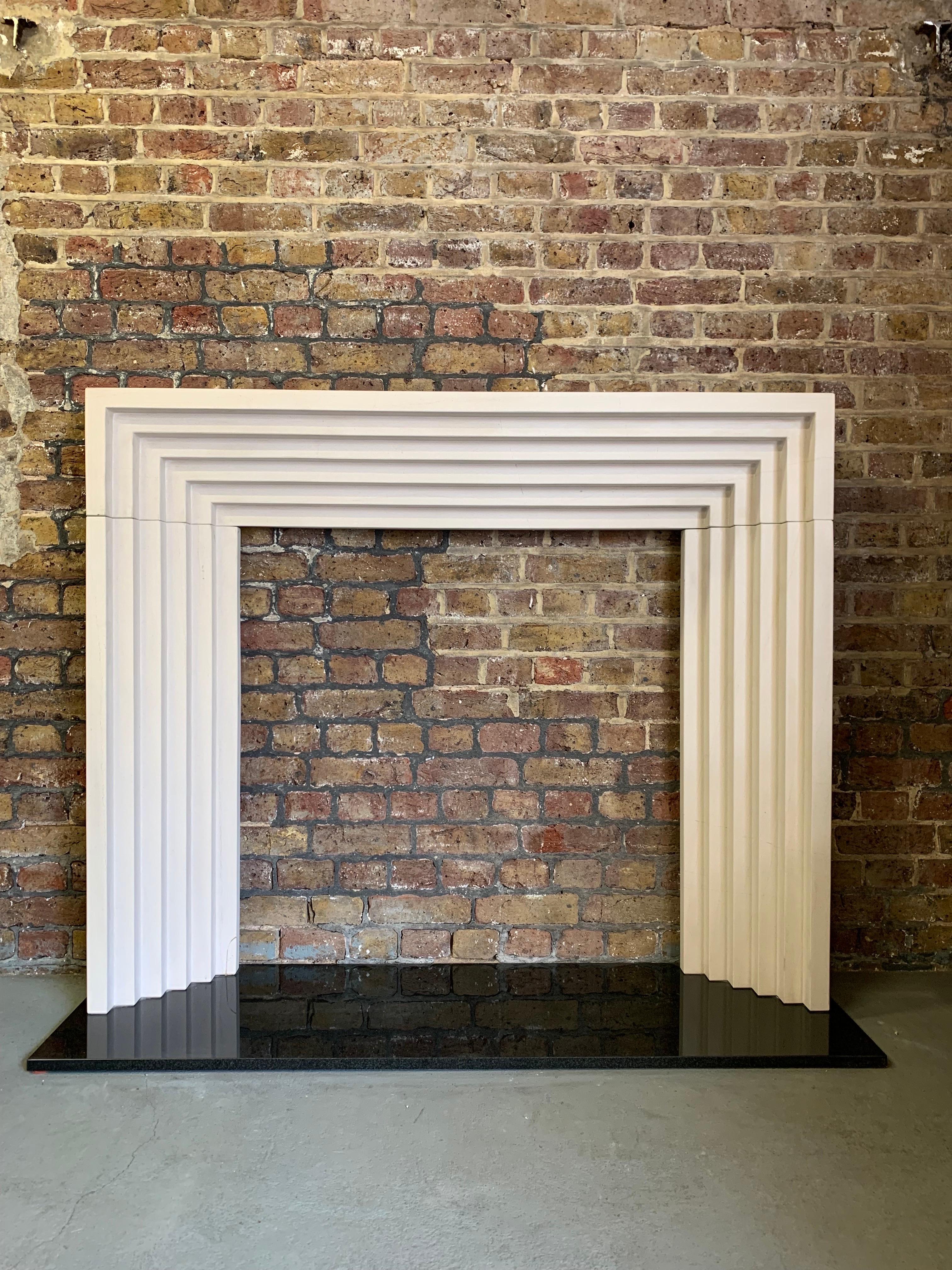 20th Century Deco Style Stone Fireplace Mantlepiece 2