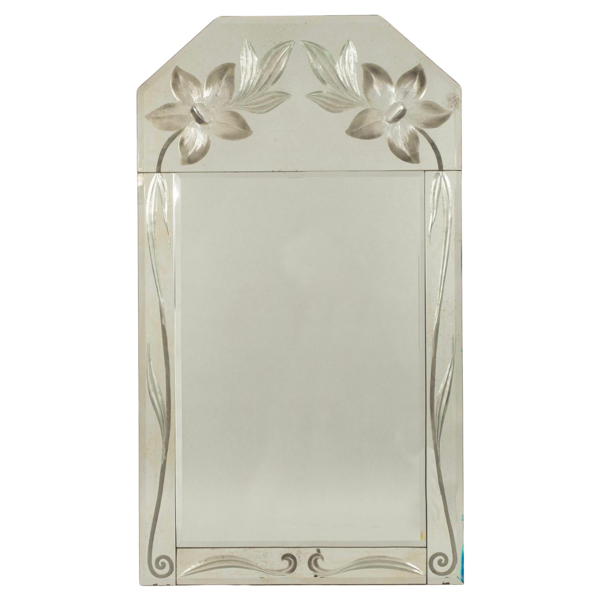 20th Century Deco Style Venetian Mirror For Sale