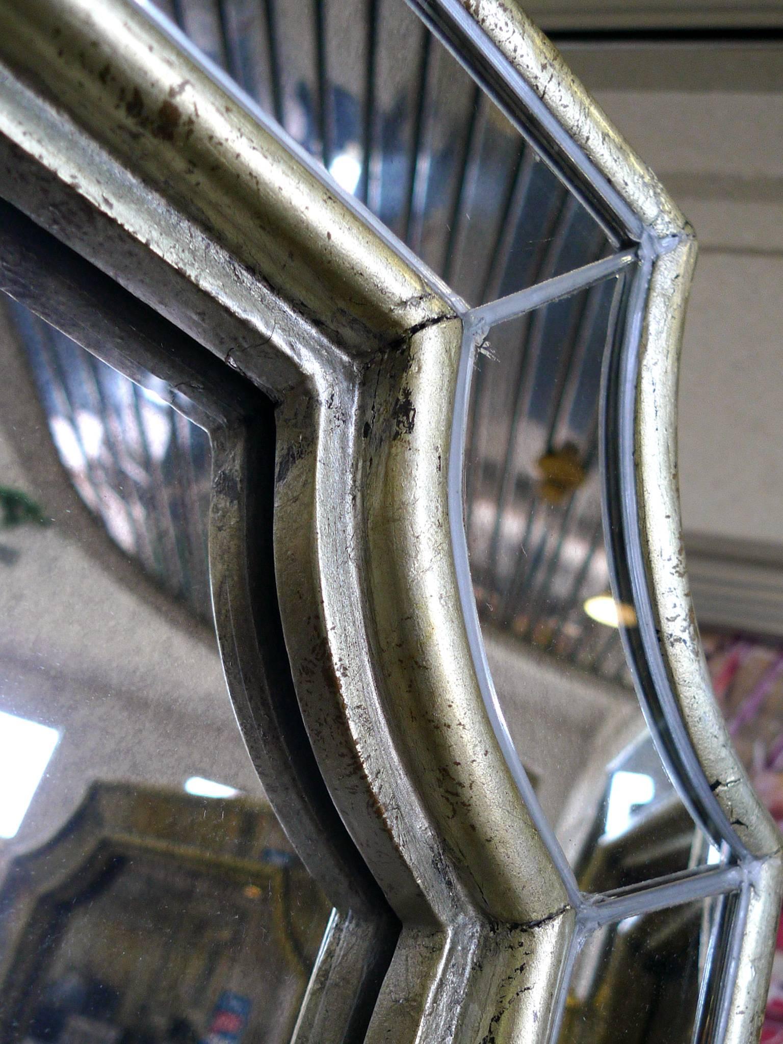 20th Century Decorative Three-Panel Framed and Mirrored Screen 1