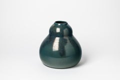 20th Century Decorative Art Ceramic Vase Green and Gold Jean Pointu, circa 1930