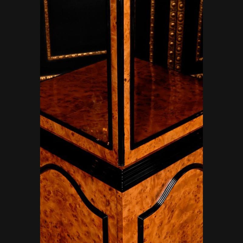 20th Century Decorative Étagère-Showcase in Biedermeier/Empire Style, Maple Root For Sale 5