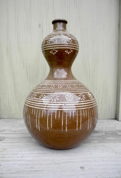 20th Century Decorative Ethnic Vessel Ceramic Pottery Jar