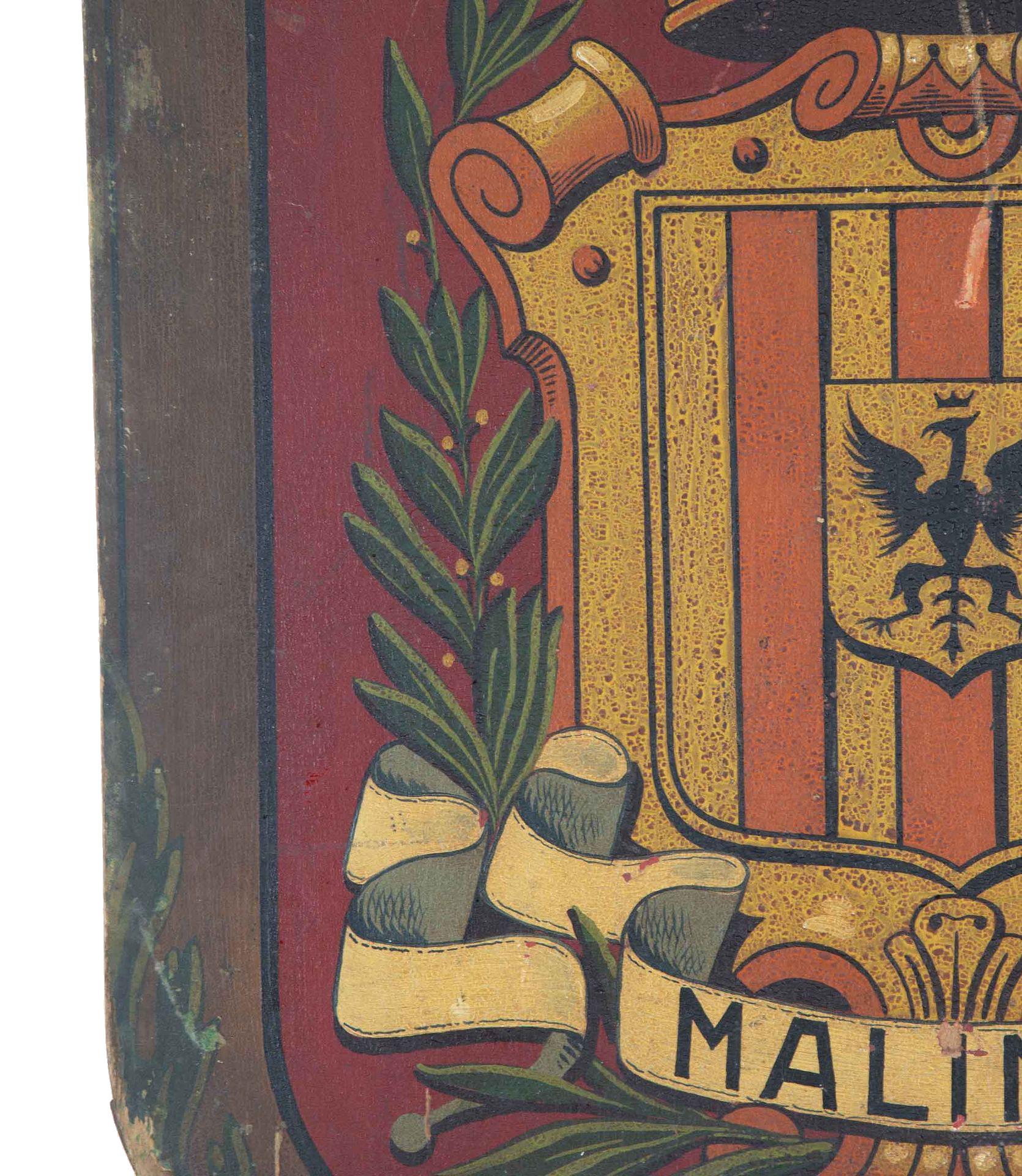 Dekoratives handbemaltes Wappen des 20. Jahrhunderts (Holz) im Angebot