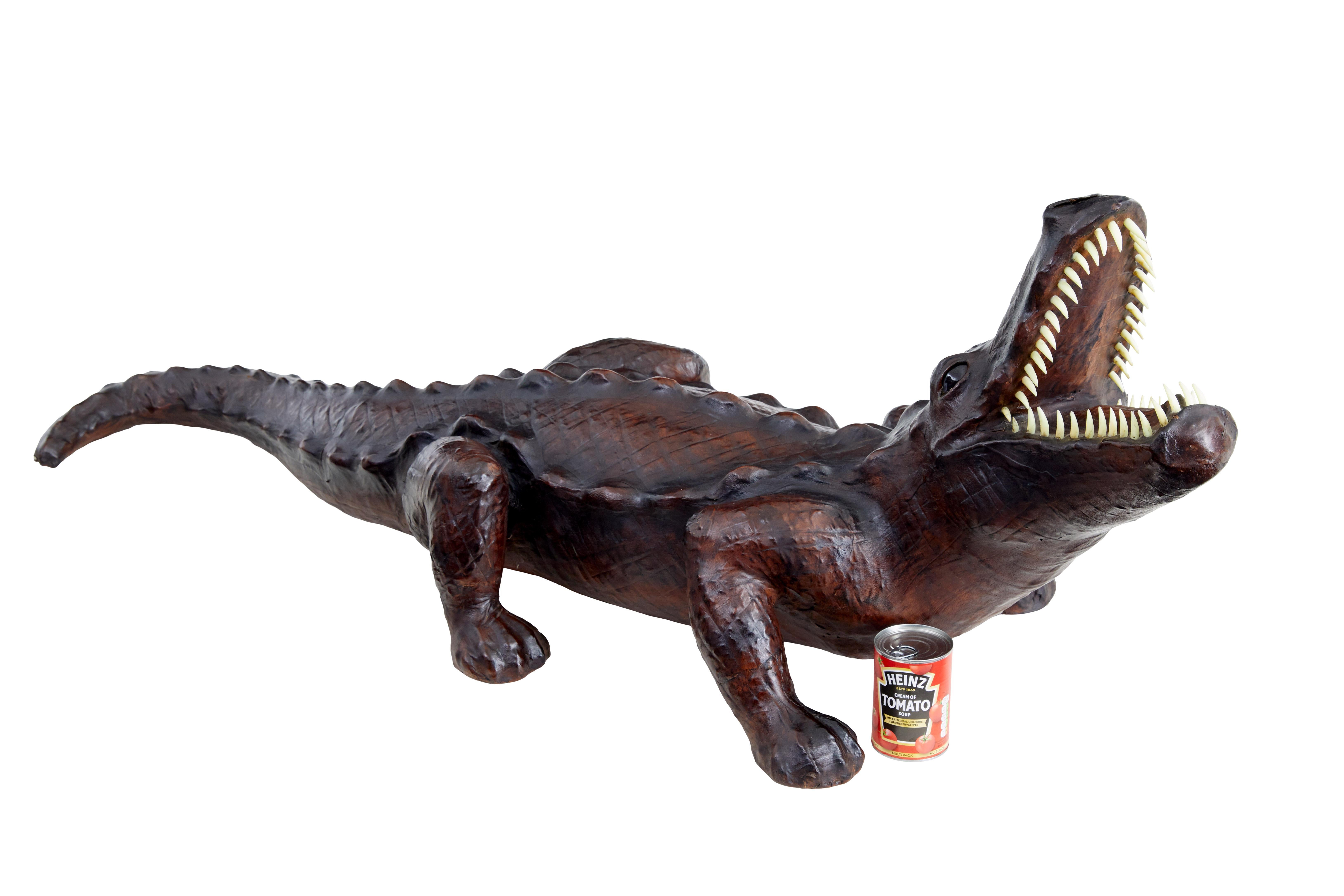 English 20th century decorative leather model of a crocodile For Sale