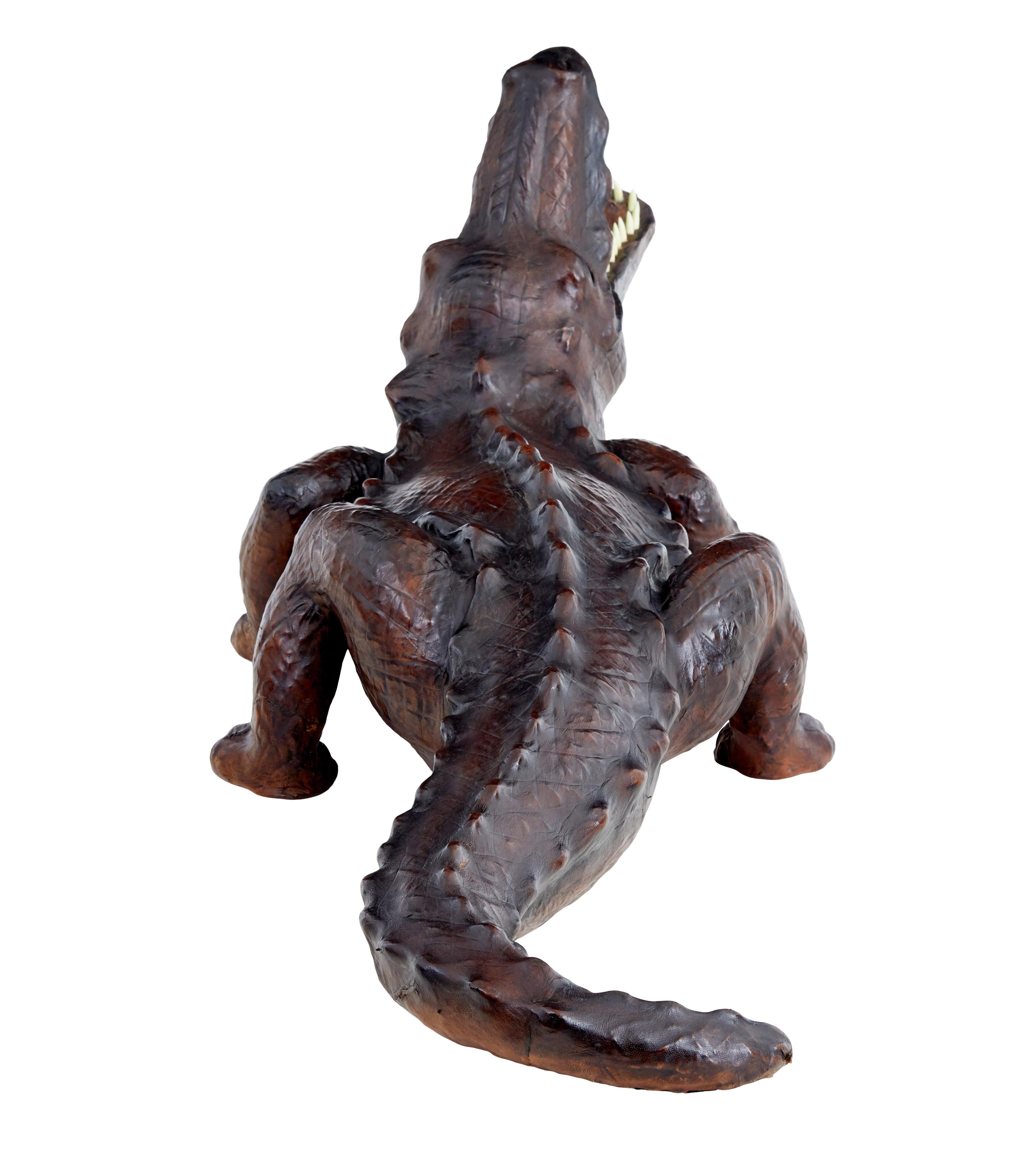 20th Century 20th century decorative leather model of a crocodile For Sale